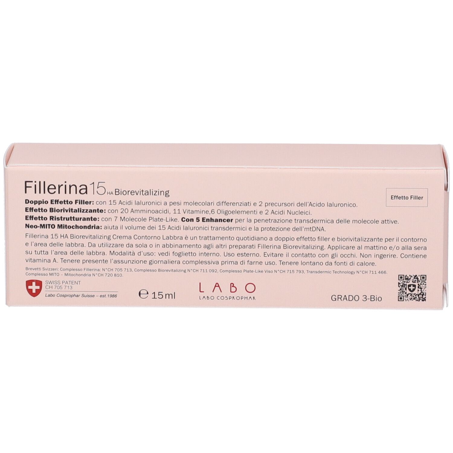 Fillerina 15 Ha Biorevitalizing Lip Contour Cream Grado 3 Bio Tubo 15 ml