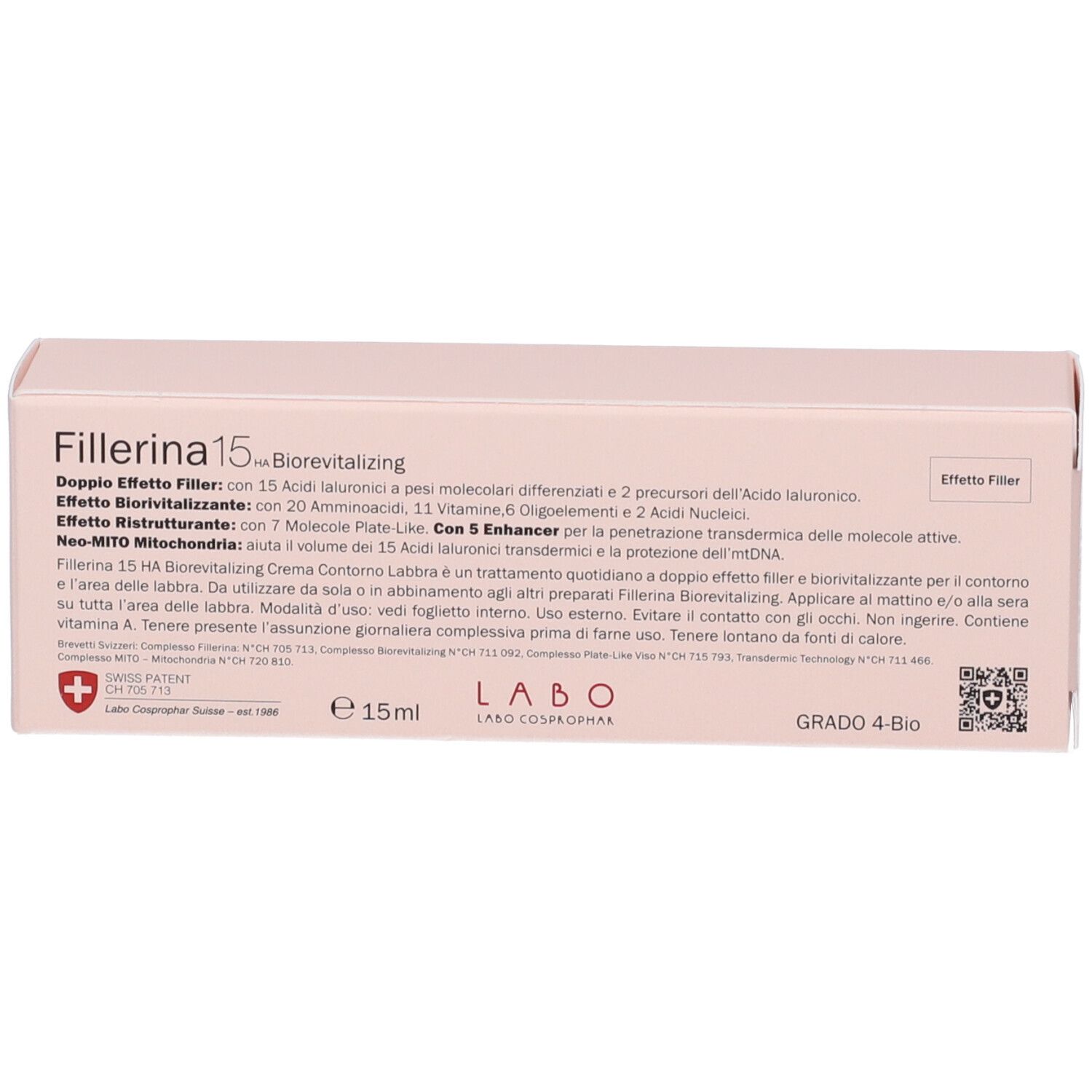 Fillerina 15 Ha Biorevitalizing Lip Contour Cream Grado 4 Bio Tubo 15 ml