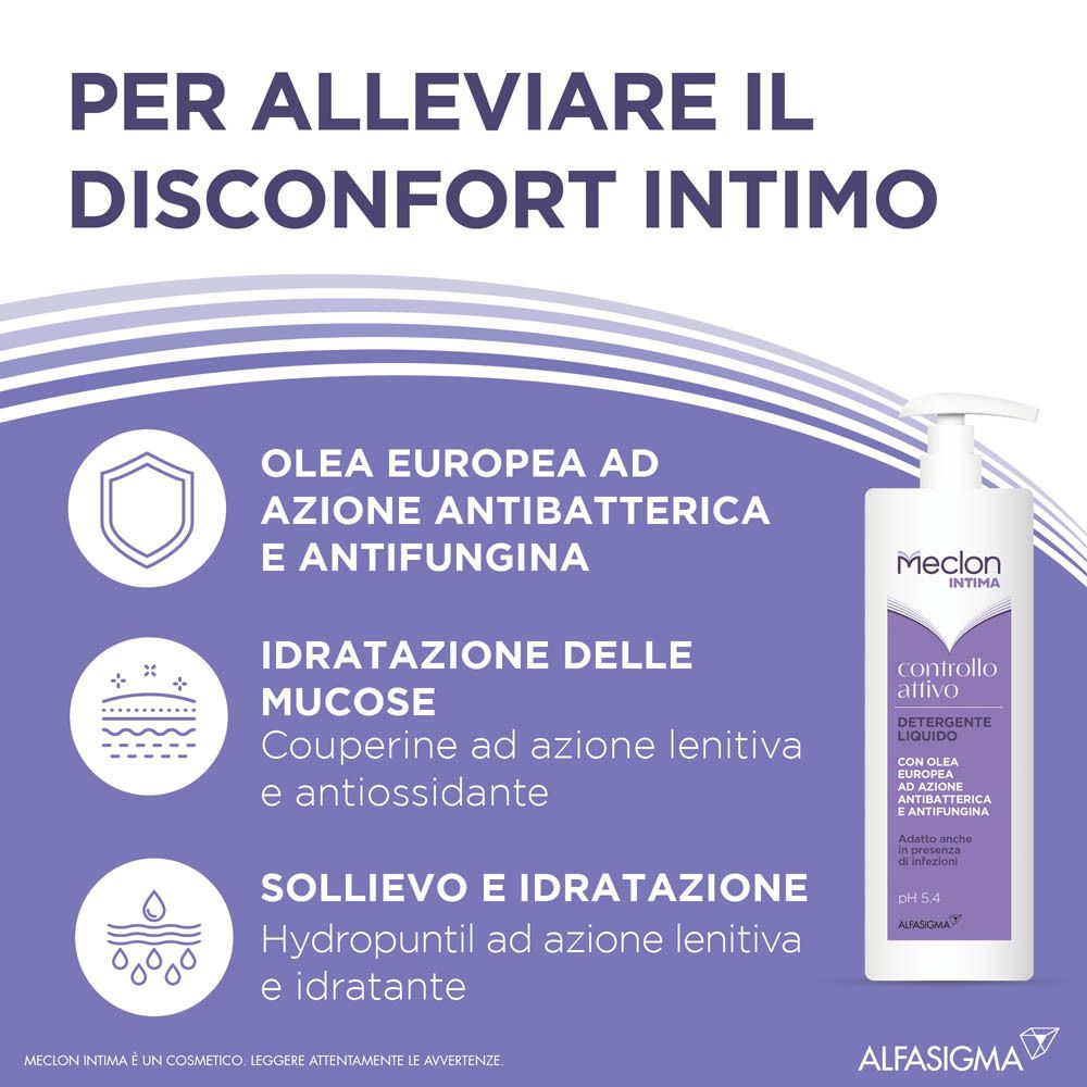 Meclon Intima Controllo Attivo: azione antibatterica e antifungina.