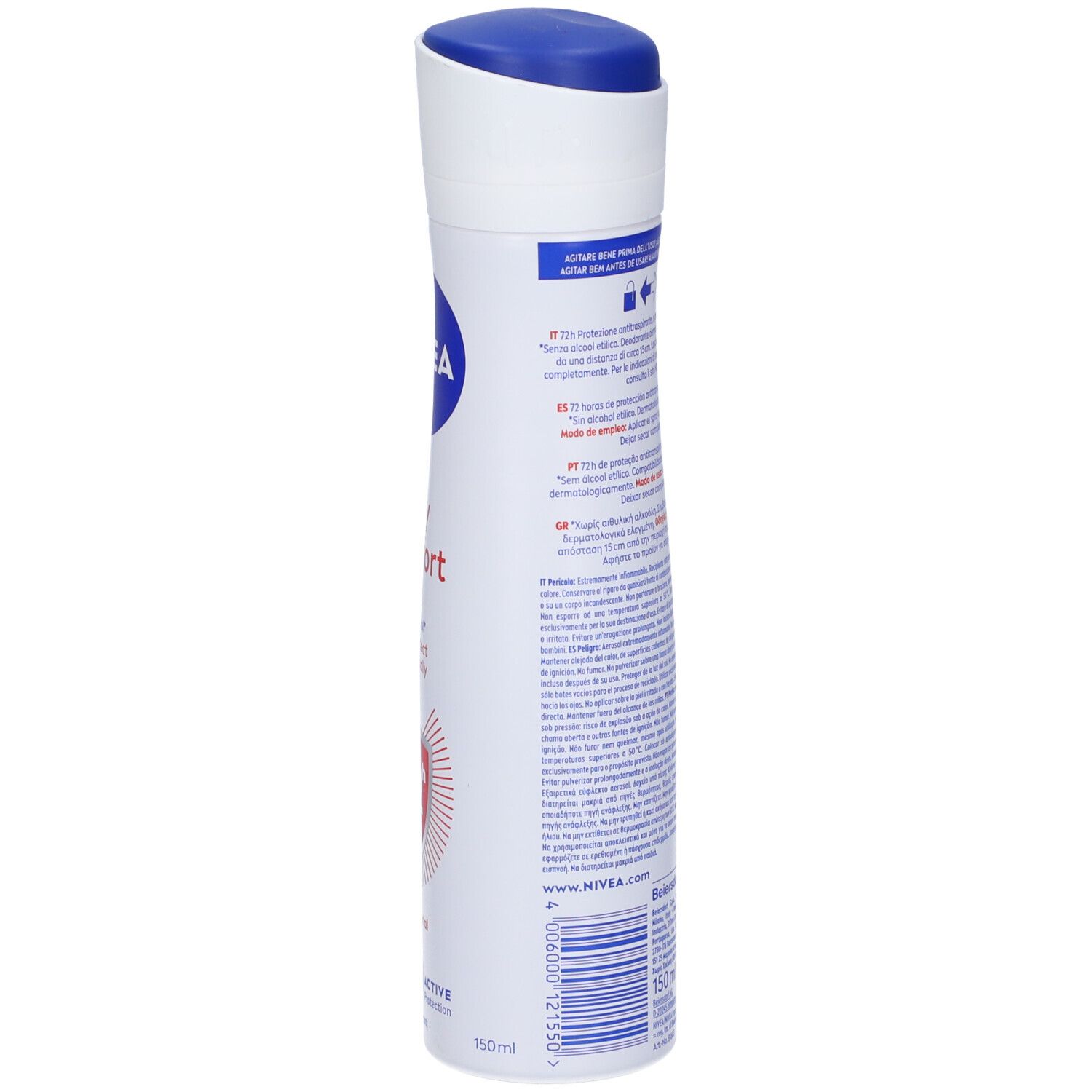 Nivea Deodorante Spray Dry Comfort 150 ml, Deodorante donna antitraspirante per 72h testato