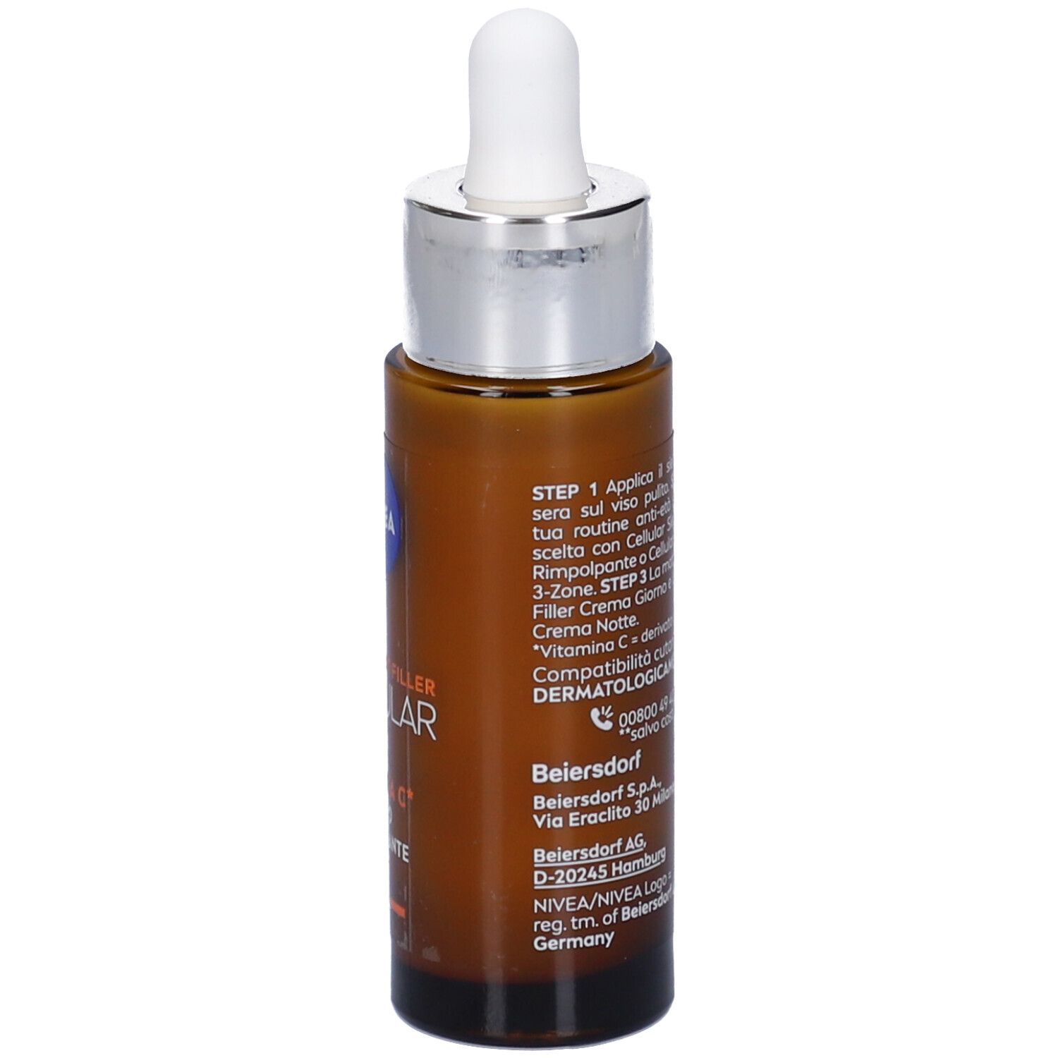 Nivea Cellular Expert Filler Siero Viso Vitamina C Illuminante 30 ml, antirughe e antiossidante