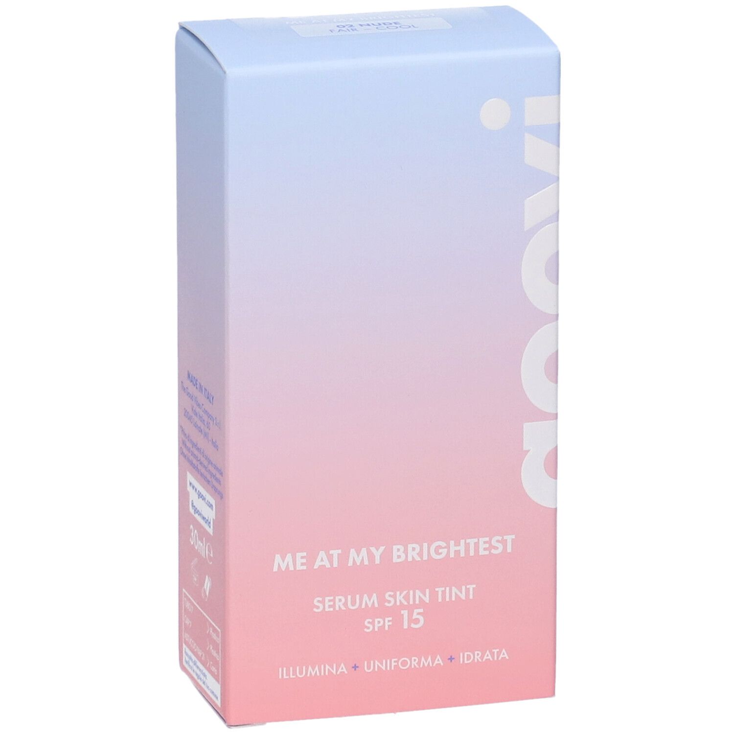 Goovi Me At My Brightest Siero Skin Tint SPF15 Tonalità 02 Nude