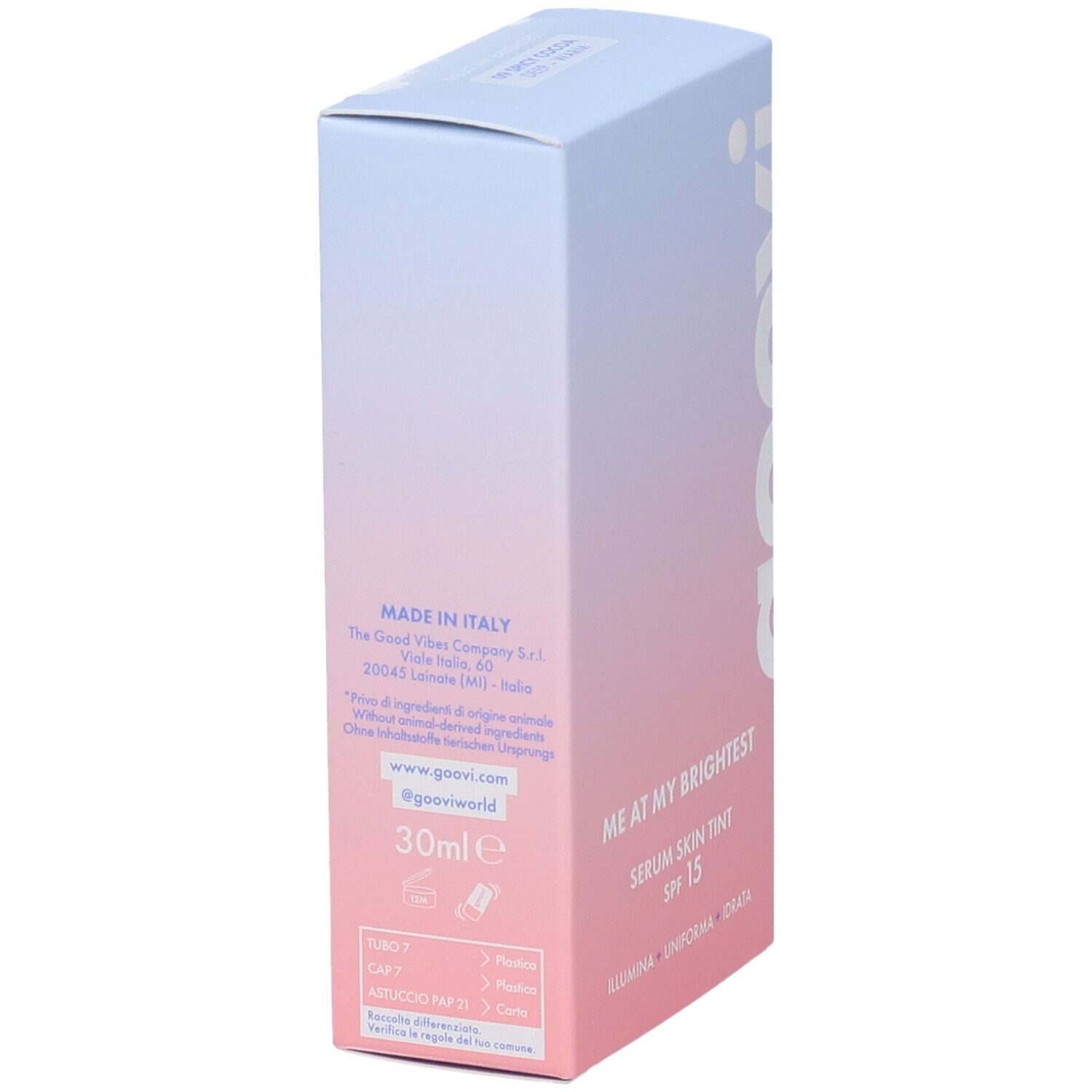 Goovi Me At My Brightest Siero Skin Tint SPF15 Tonalità 09 Spicy Cocoa