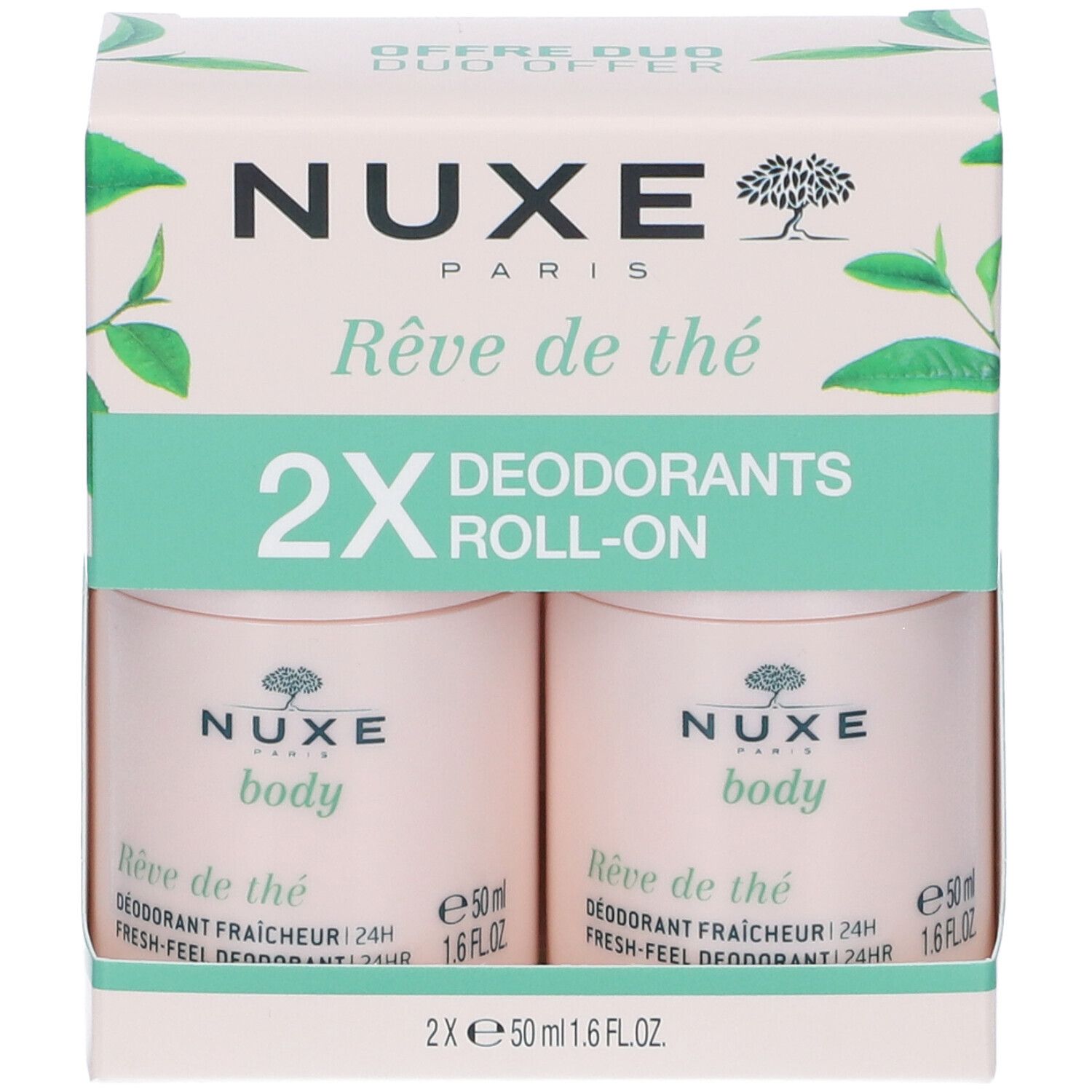 Nuxe Reve De Thé Deodorante Freschezza 24H Roll-On Confezione doppia