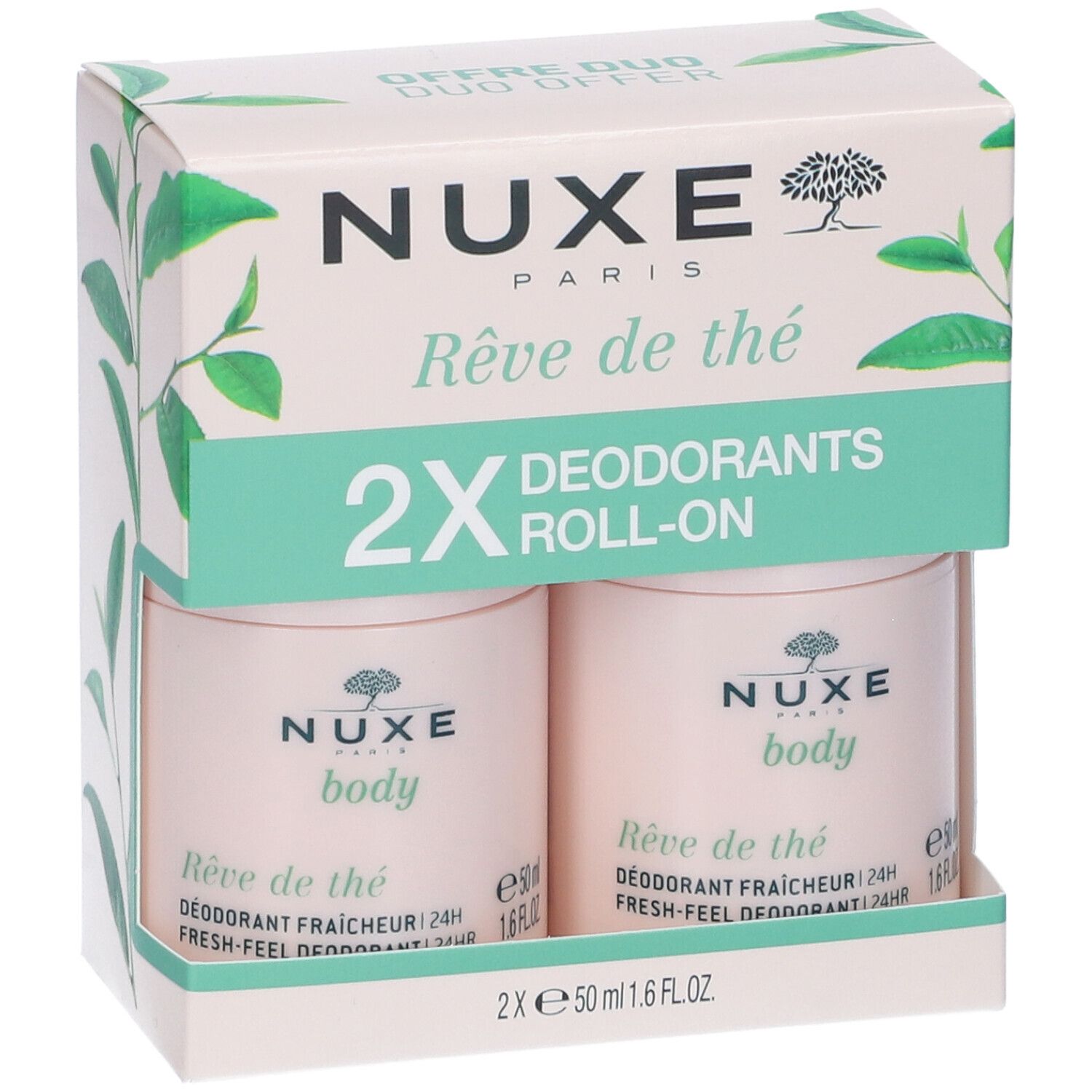 Nuxe Reve De Thé Deodorante Freschezza 24H Roll-On Confezione doppia