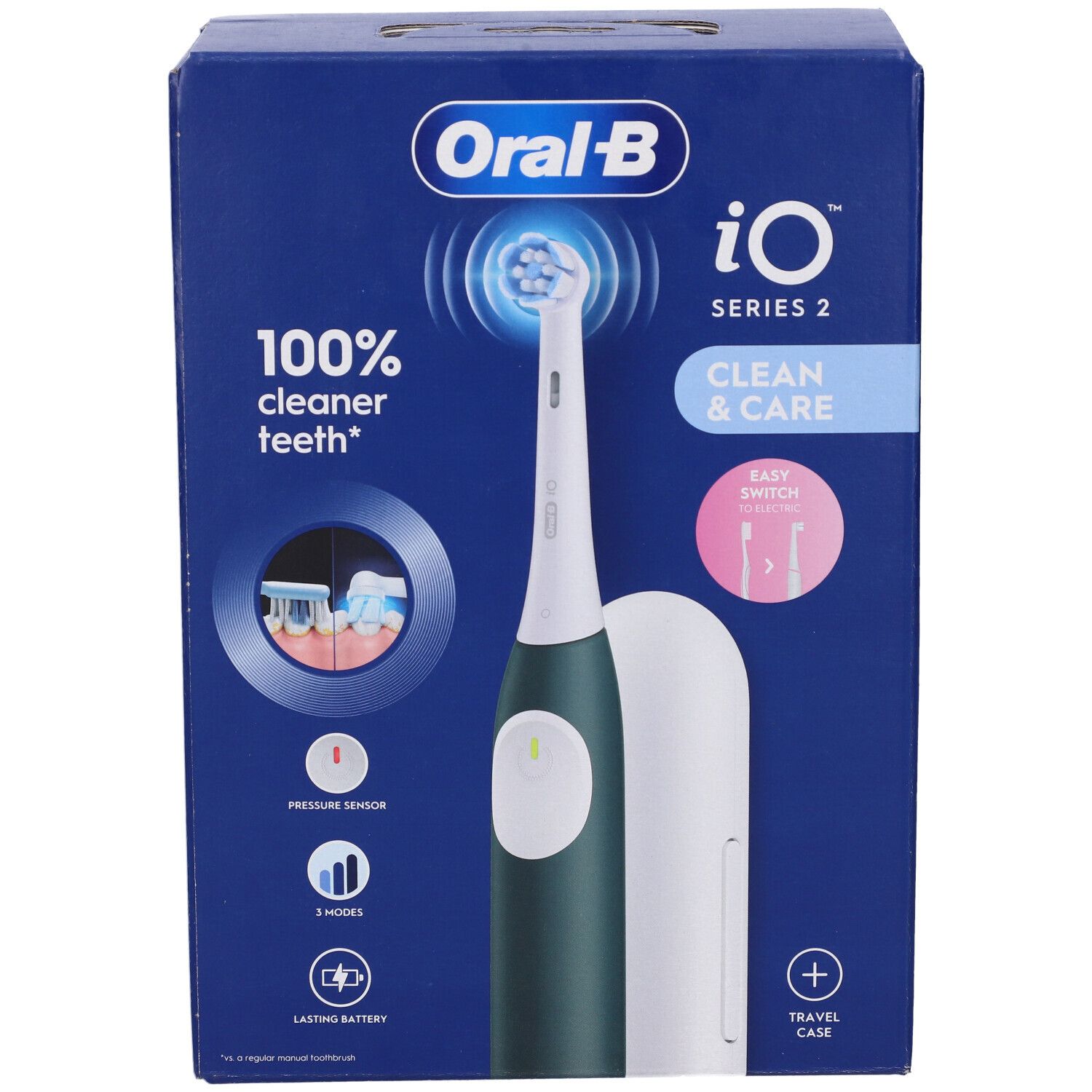 Oralb Power Spazzolino Elettrico Io2 Series Forest Green + Travel Case