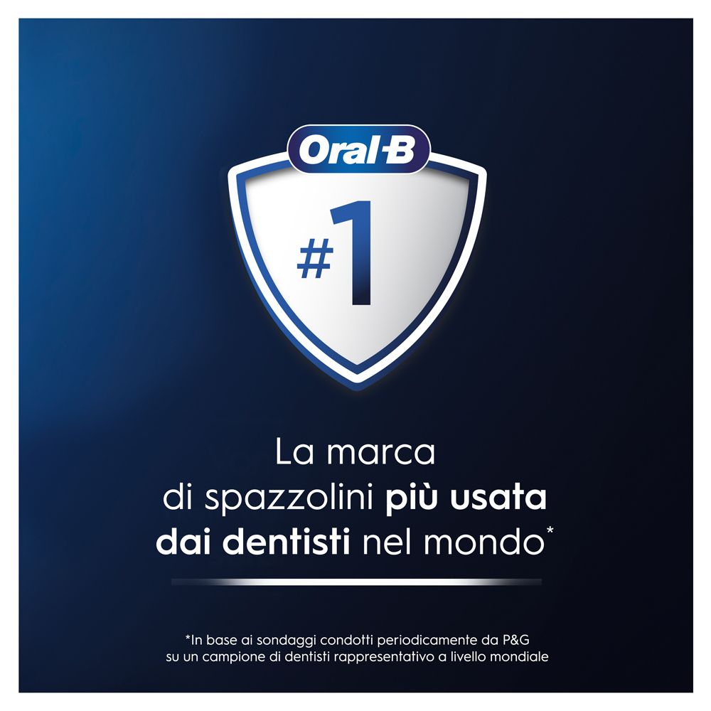 Logo Oral-B e riconoscimento #1. Il marchio di spazzolini più usato dai dentisti nel mondo.