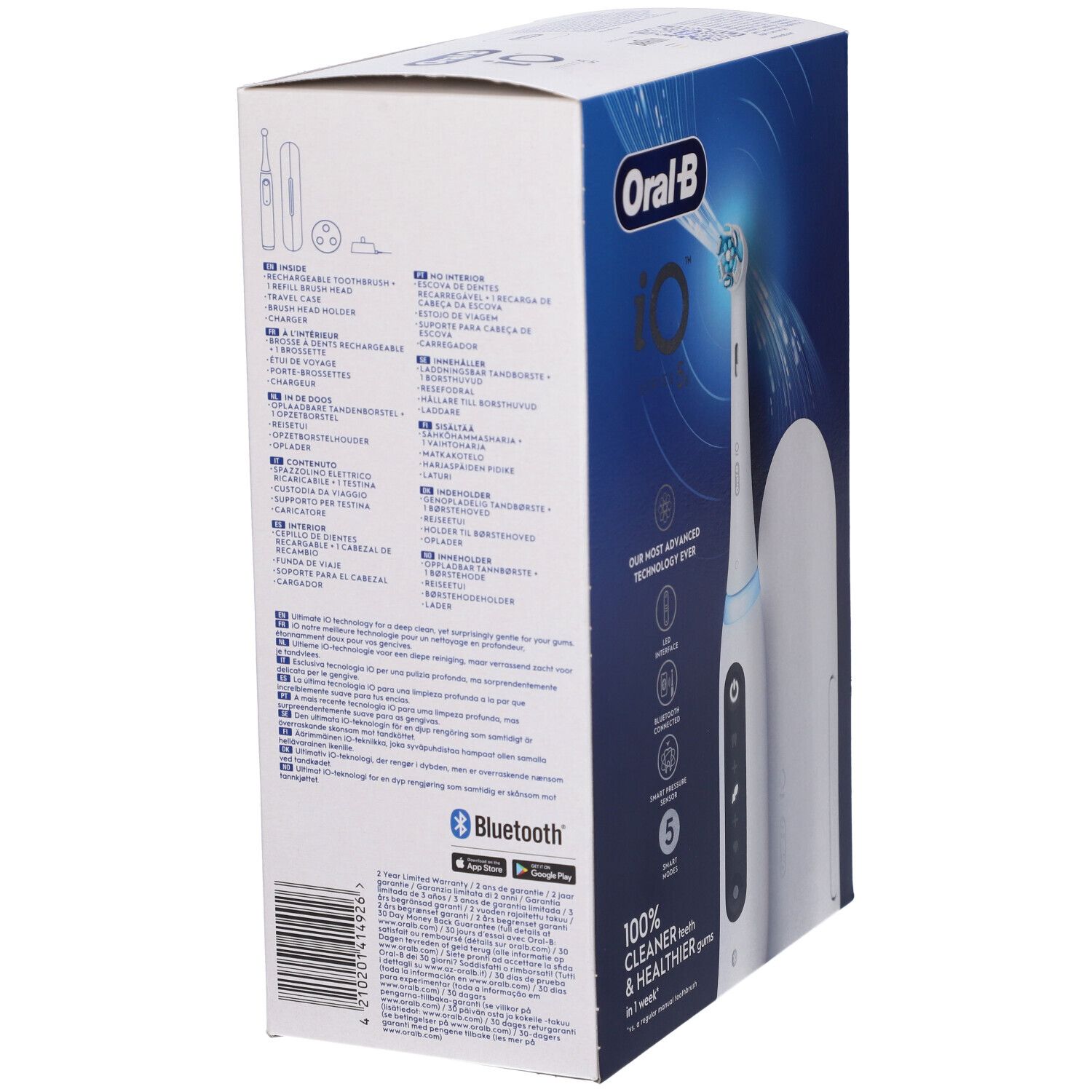 Retro della confezione dello spazzolino elettrico Oral-B iO Series 5s.