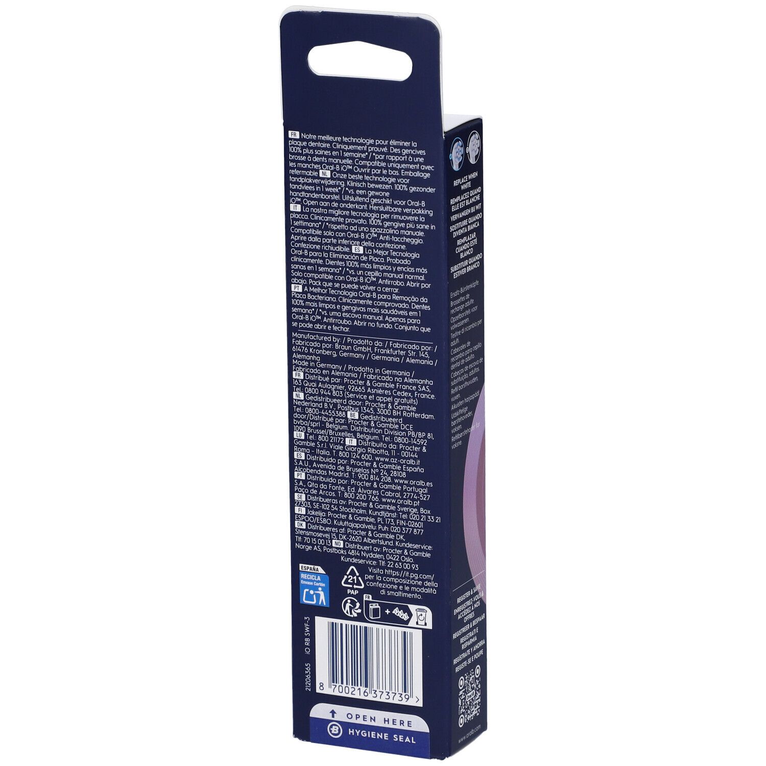 Oralb Power Ricarica Io Gentle Clean White 3 Pezzi