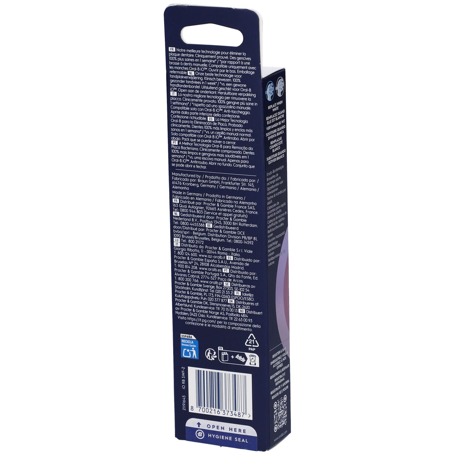 Oralb Power Ricarica Io Gentle Clean White 2 Pezzi