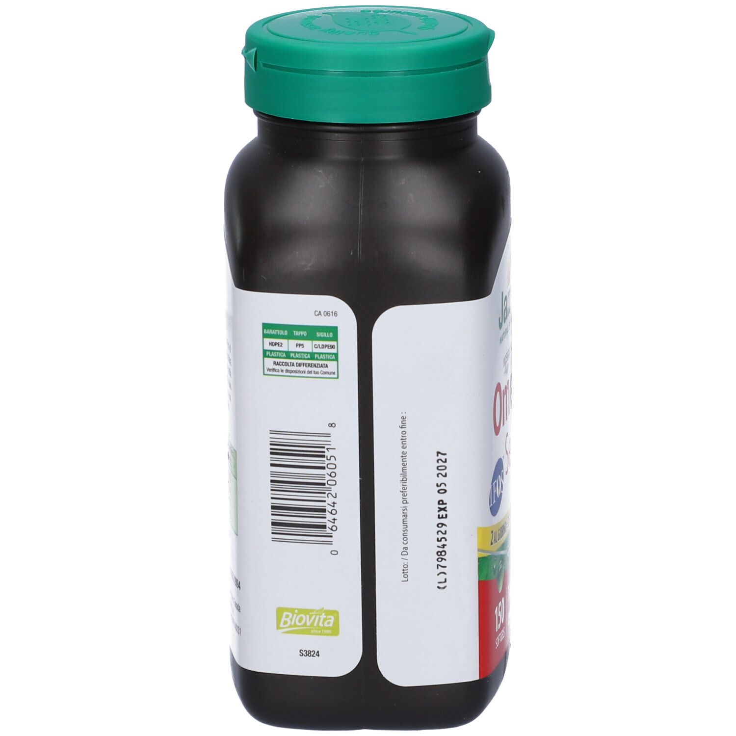 Retro di un flacone Jamieson Omega-3 Select Softgels con codice a barre e informazioni nutrizionali.