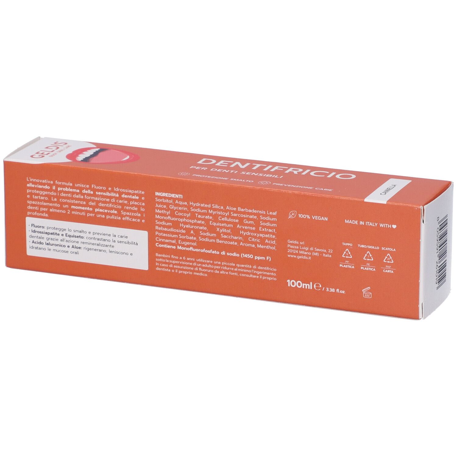 Dentifricio Geldis per denti sensibili – Cannella 100ml