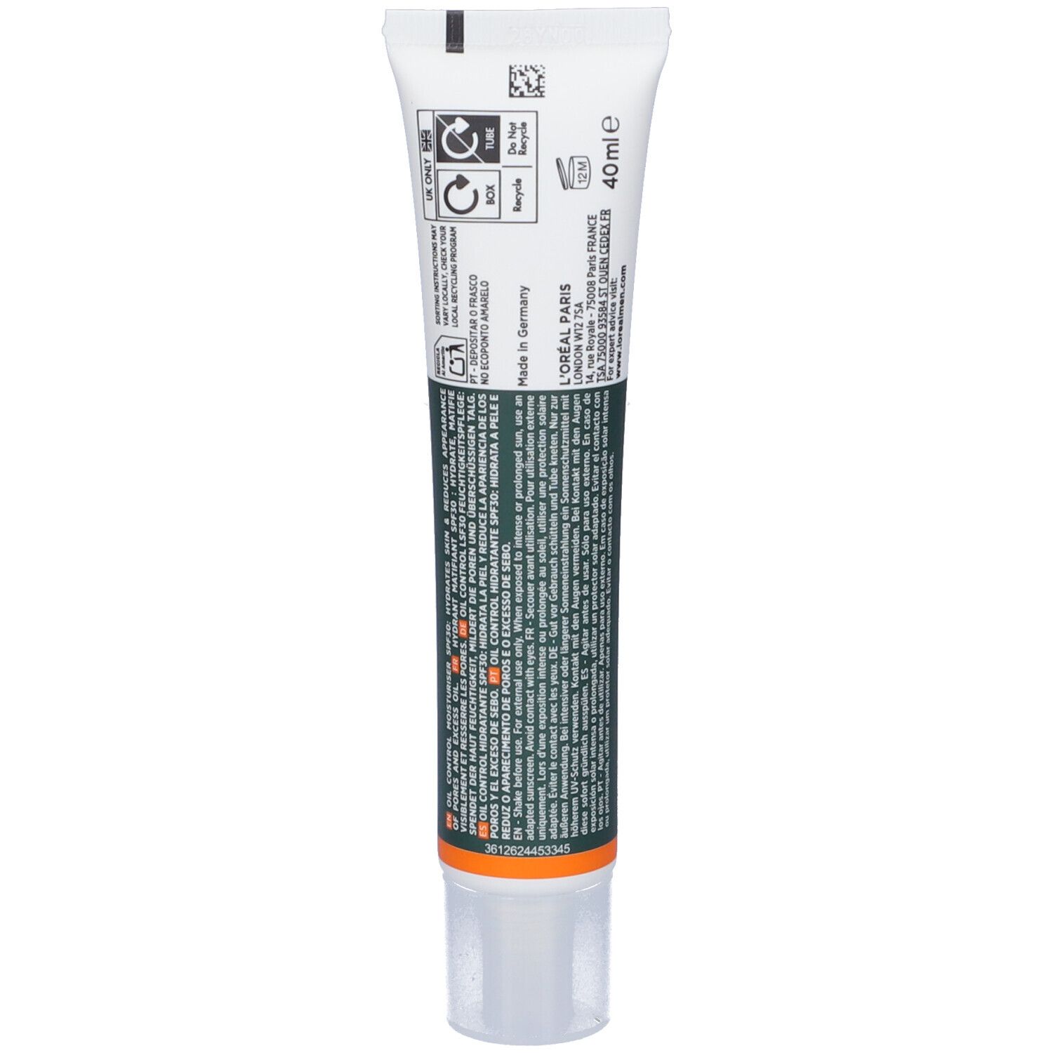 L´Oréal Men Expert Derma Control Crema Idratante Viso Opacizzante SPF30