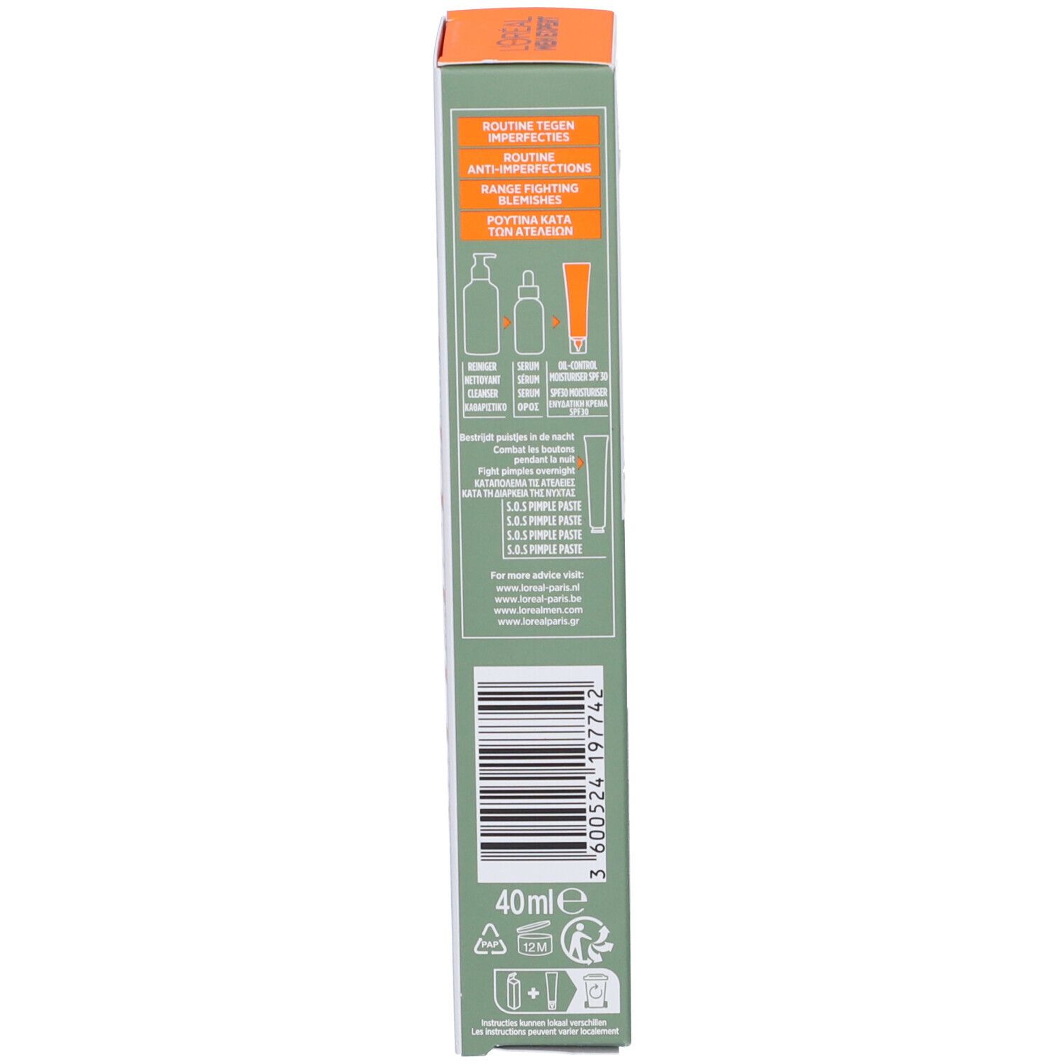 L´Oréal Men Expert Derma Control Crema Idratante Viso Opacizzante SPF30