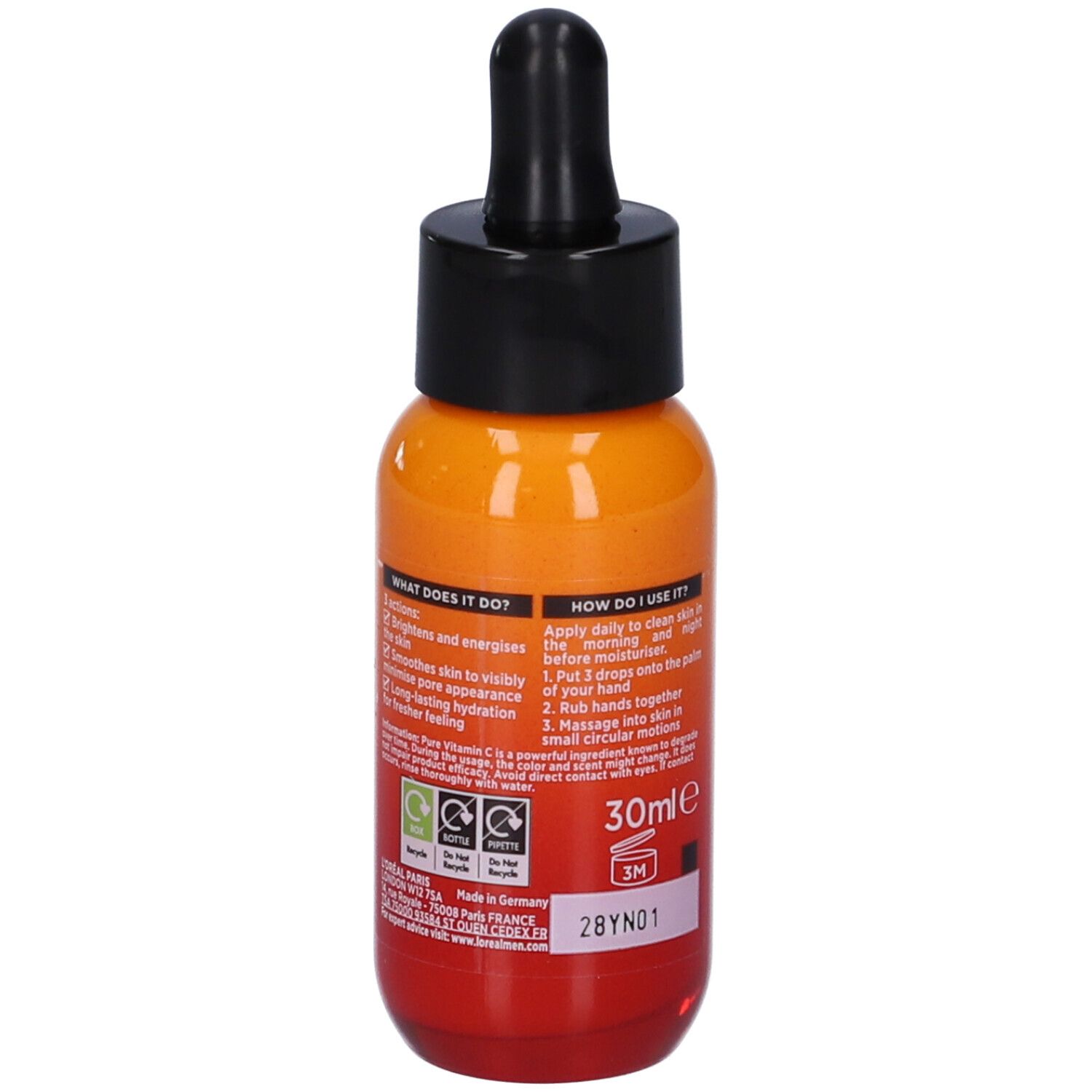 L´Oréal Men Expert Hydra Energetic Vitamin C Siero Viso Illuminante e Rinfrescante