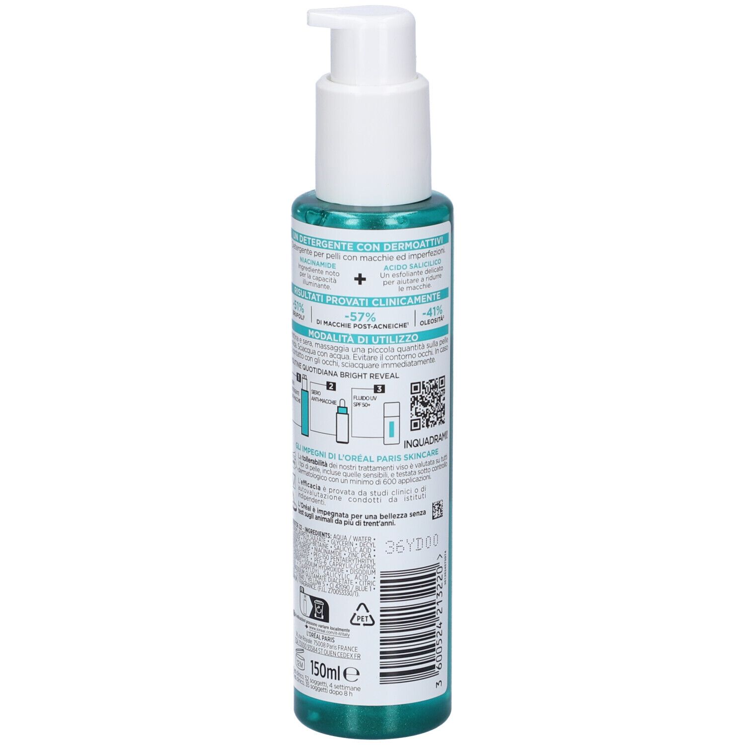 L'Oreal Paris Skincare Reveal Siero Detergente Anti Macchia Bright