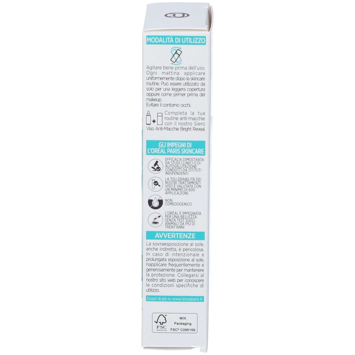 L'Oreal Paris Skincare Fluido Bright Reveal UV Colorato SPF50