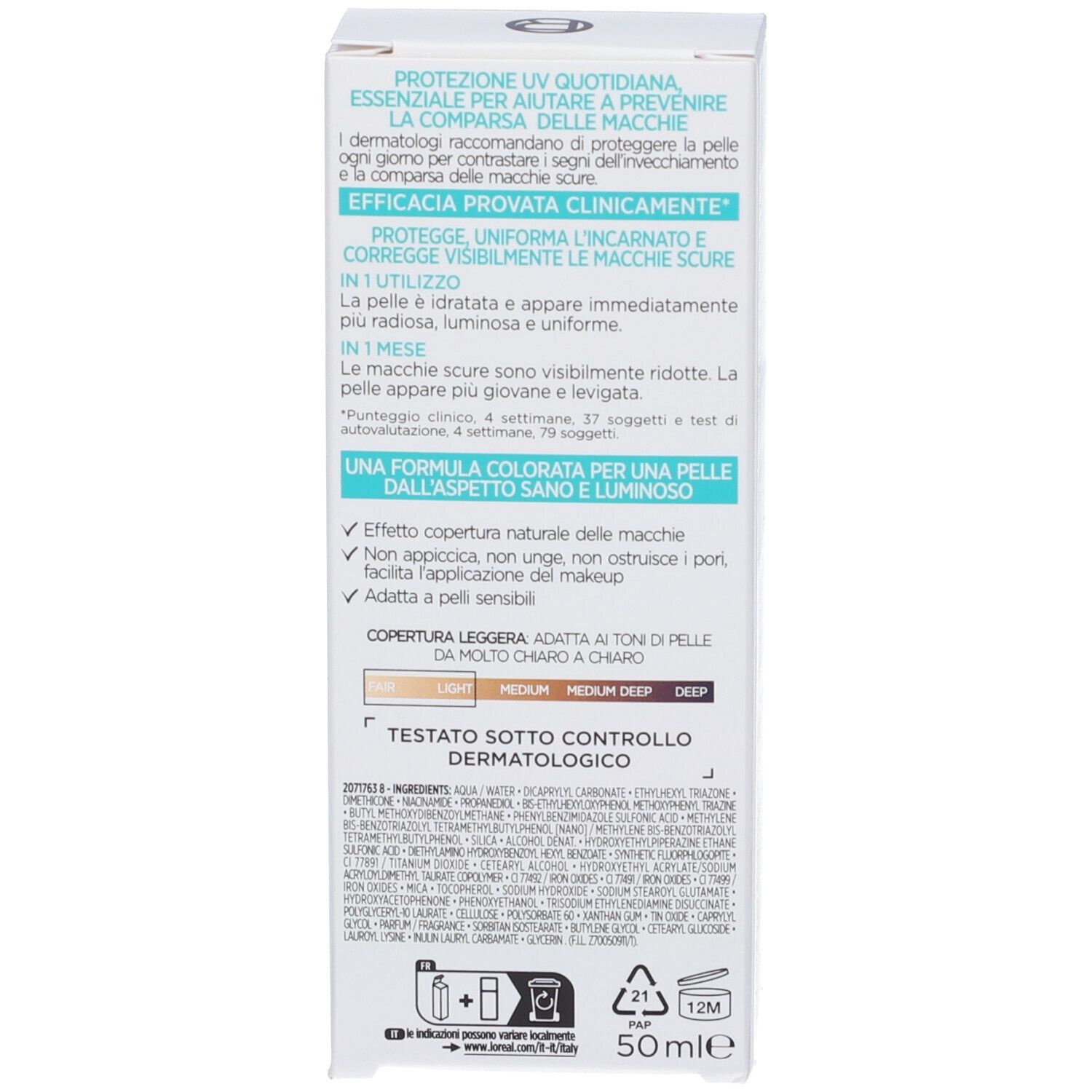 L'Oreal Paris Skincare Siero Bright Reveal Tinted Fluid Light