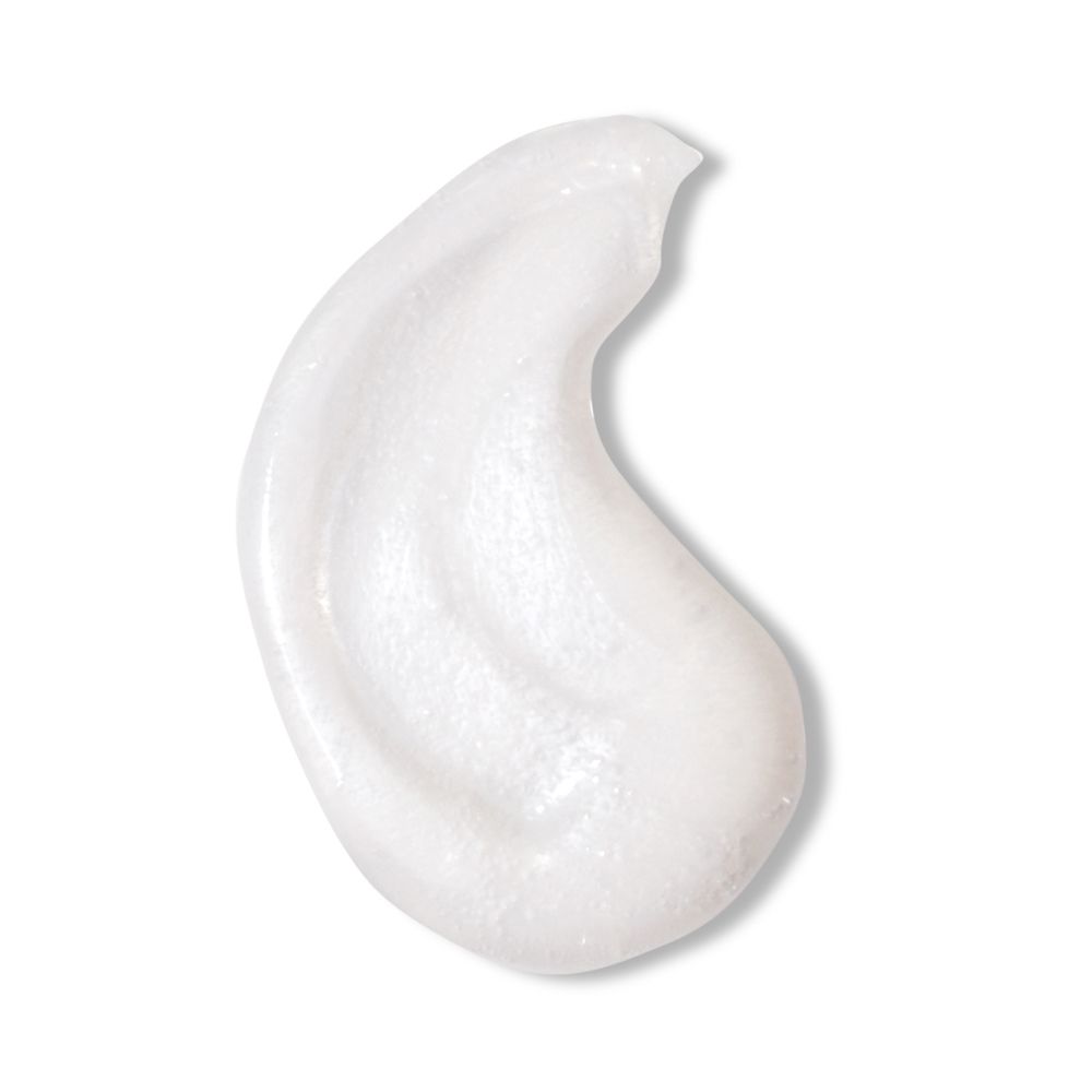 Gel bianco lucido, a forma di goccia. Su sfondo bianco.