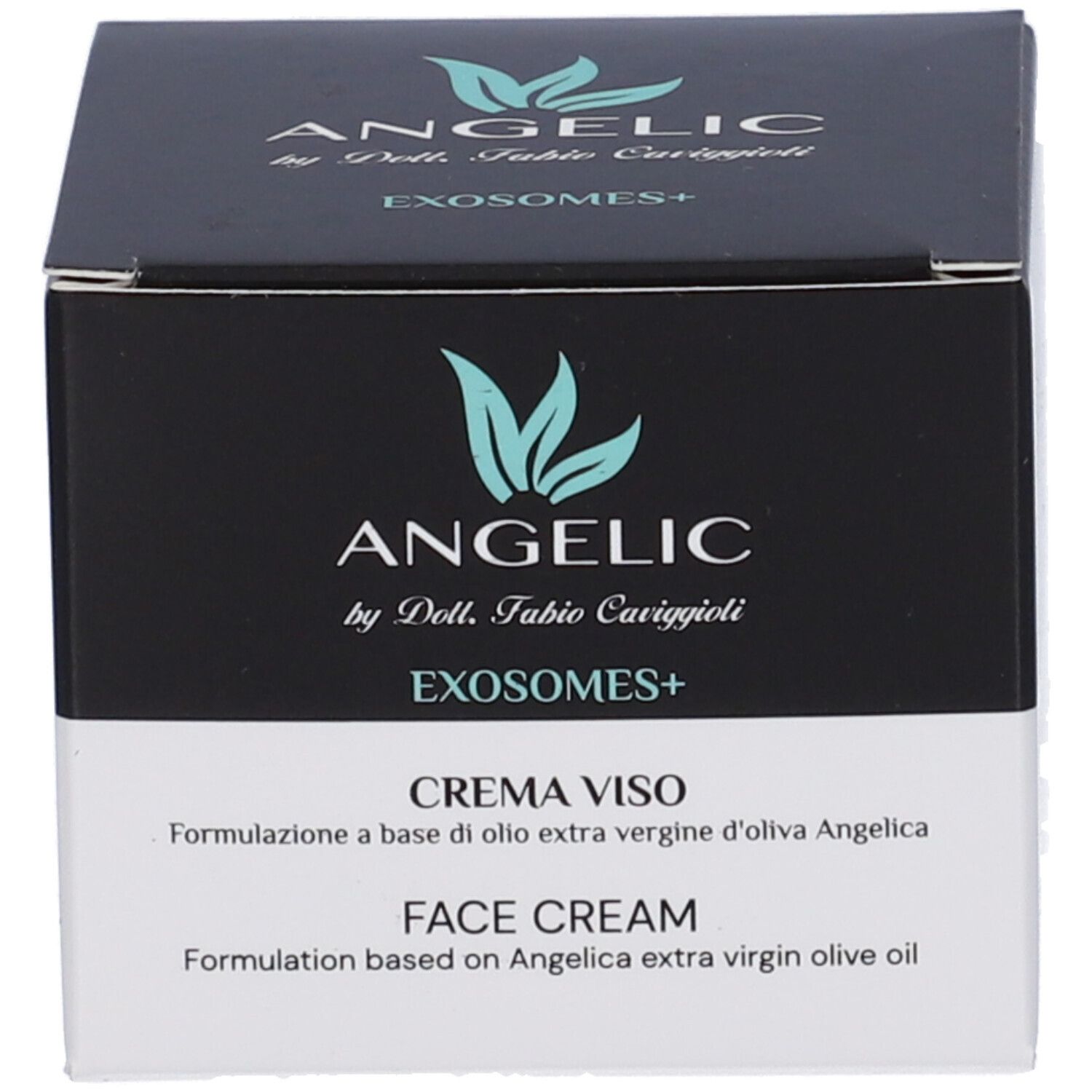 ANGELIC EXOSOMES+ Crema Viso, formulazione a base di olio extra vergine d'oliva.