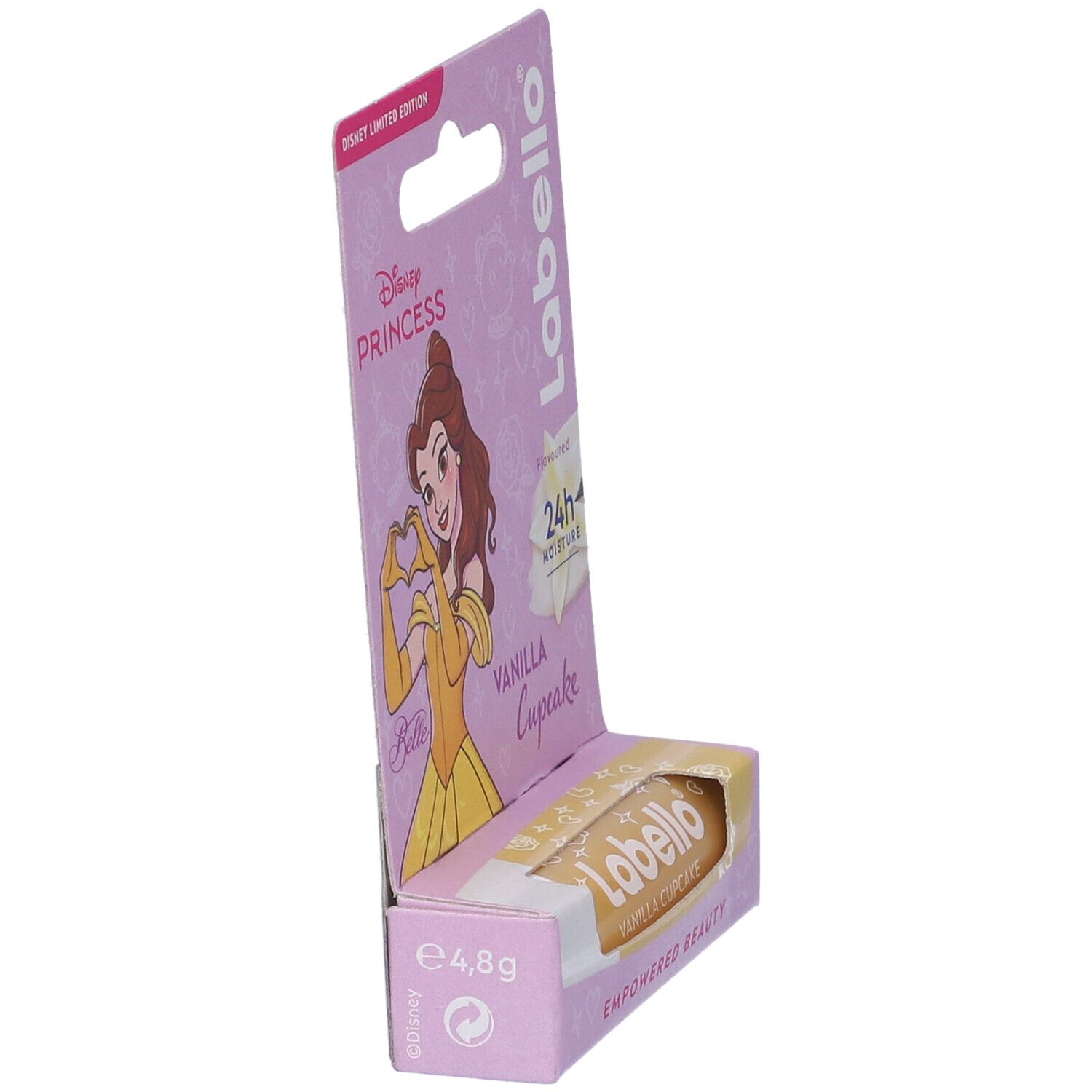 Labello Disney Princess Limited Edition, BELLE, Balsamo labbra colorato, Burrocacao aroma vaniglia 4.8g