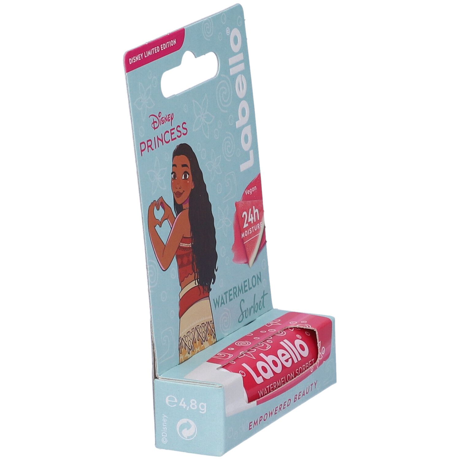 Labello Disney Princess Limited Edition, Vaiana di Oceania, Balsamo labbra colorato, Burrocacao aroma anguria