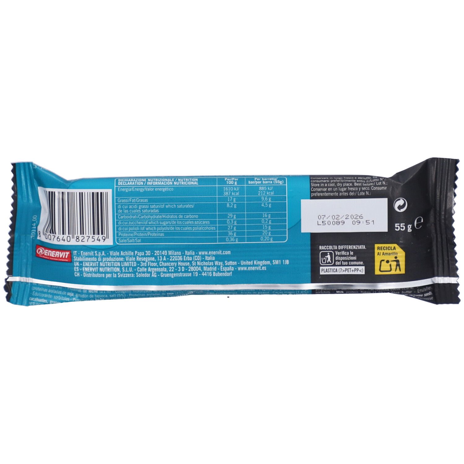 ENERVIT Pure-Pro 36% Protein Bar Crunchy Double Choco