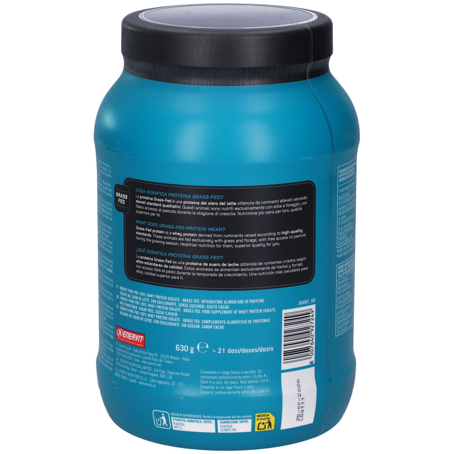 ENERVIT Pure-Pro Whey Protein Isolate Grass Fed Gusto Cacao