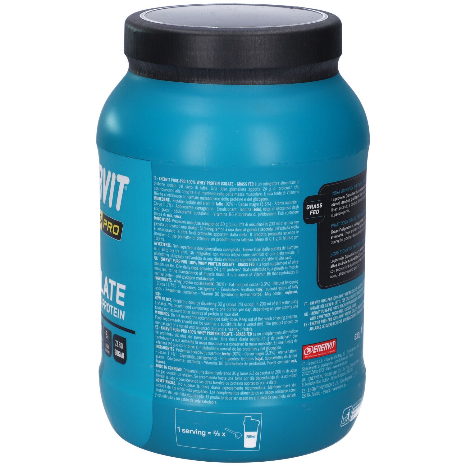 ENERVIT Pure-Pro Whey Protein Isolate Grass Fed Gusto Cacao