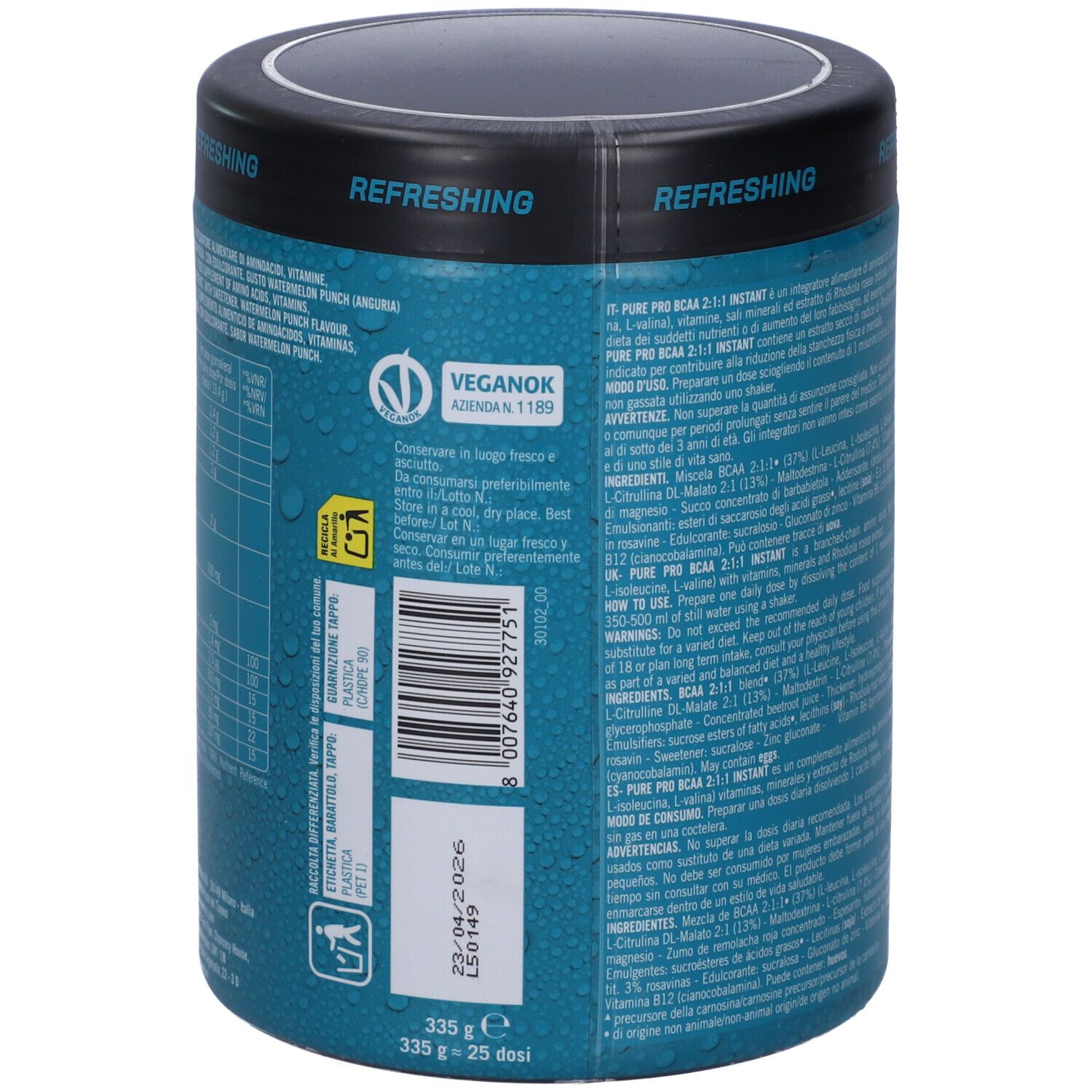 ENERVIT Pure-Pro Hydro BCAA 2:1:1 Gusto Anguria