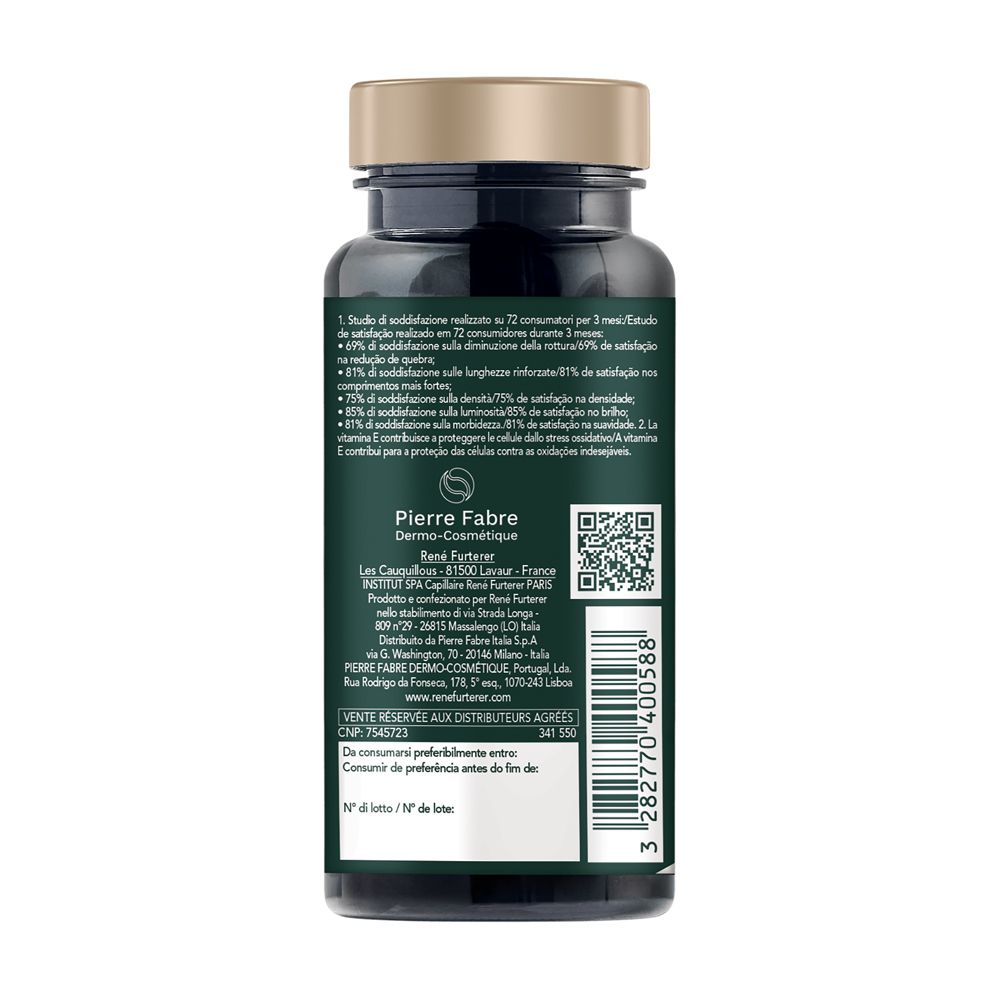 Retro del flacone. Testo: Pierre Fabre. Informazioni sugli ingredienti e il produttore.