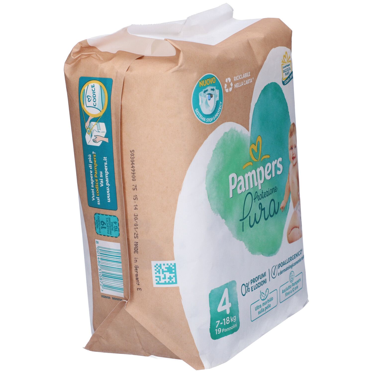 Pampers Protezione Pura Midi Pannolini Taglia 4 7-18 kg