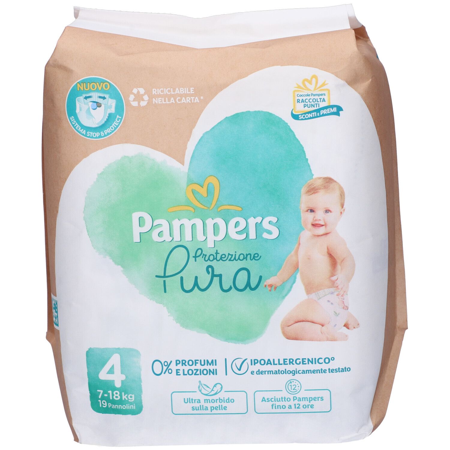 Pampers Protezione Pura Midi Pannolini Taglia 4 7-18 kg