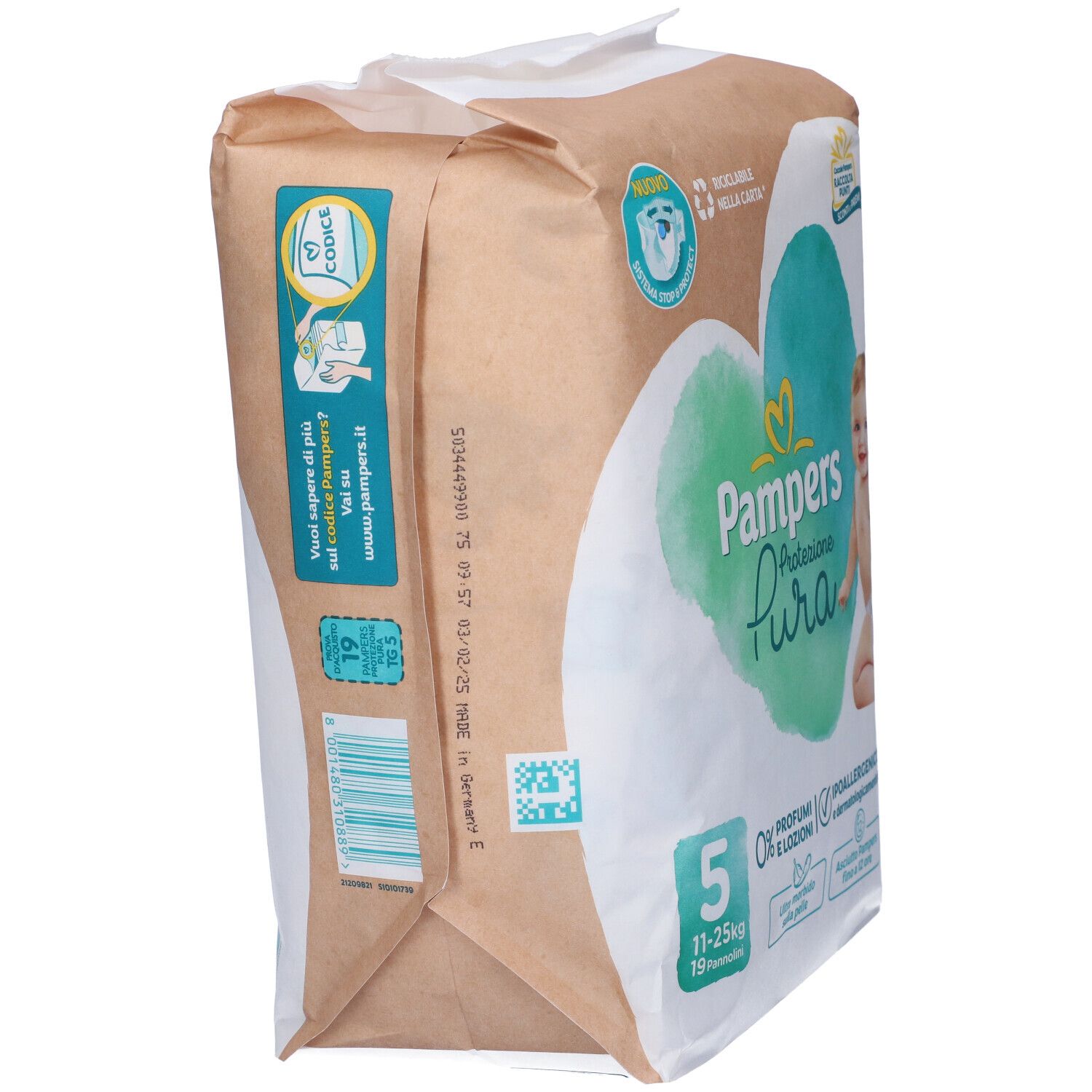 Pampers Protezione Pura Pannolini Taglia 5 / 11-25Kg