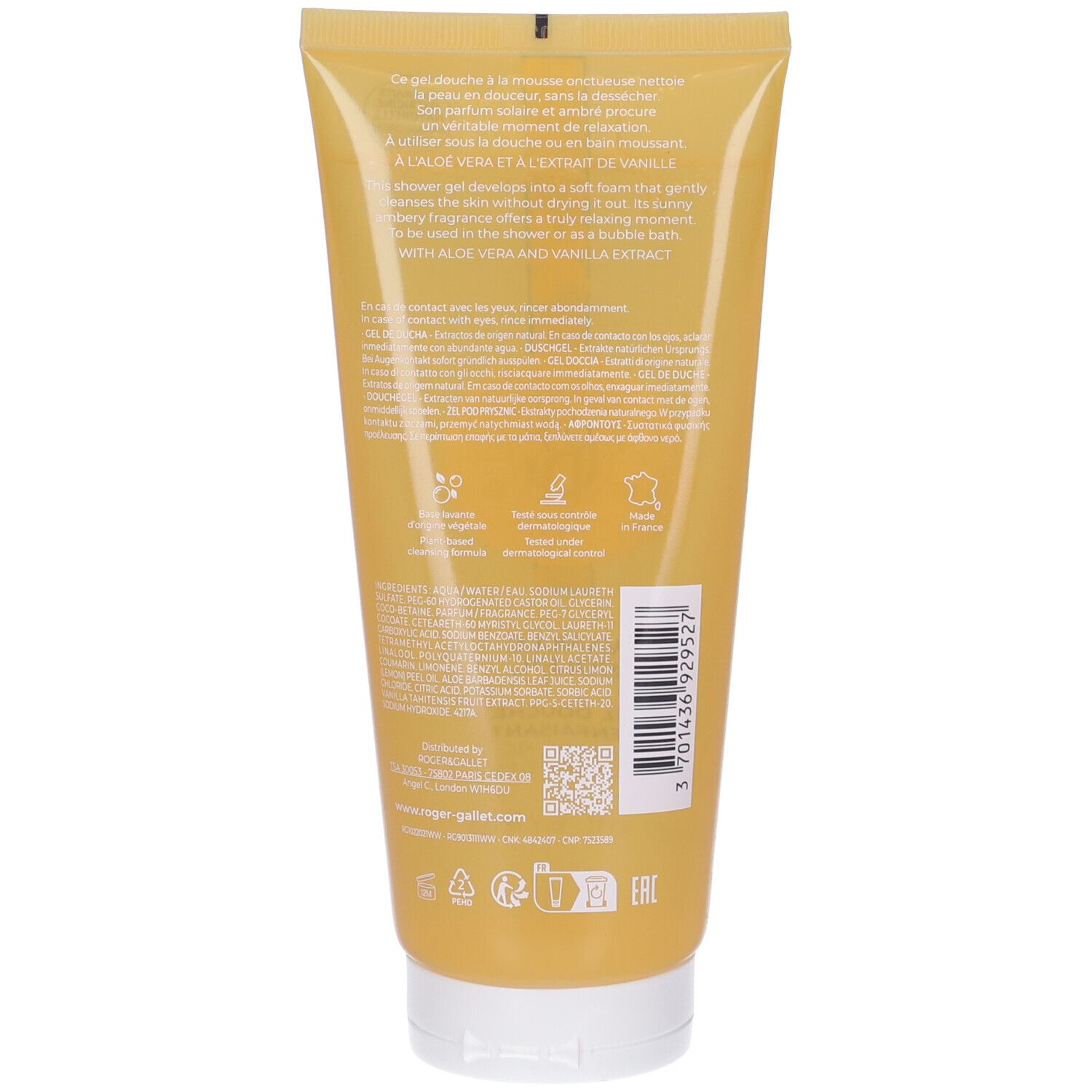 Roger&Gallet Vanille Soleil Gel Doccia