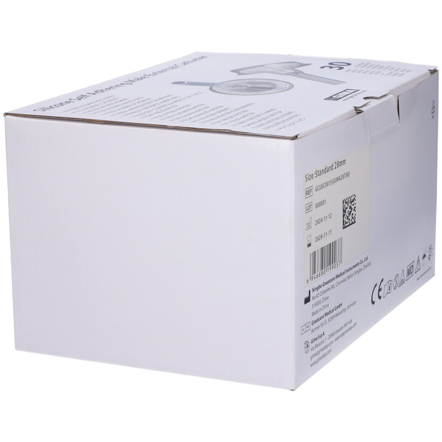 Catetere Esterno Uomo Con Vassoio Silicone Diametro 28 Mm