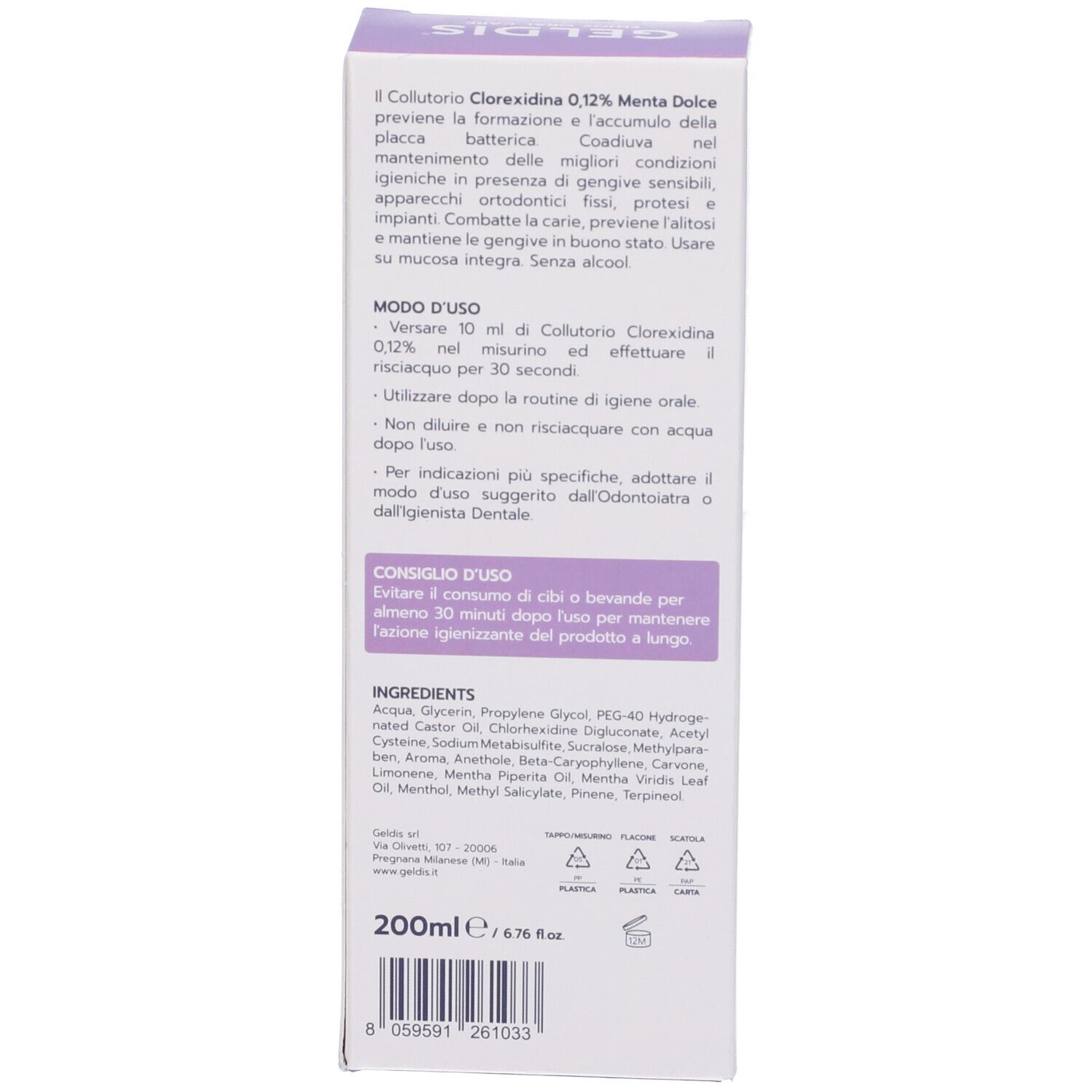 Geldis Clorexidina 0,12% Menta