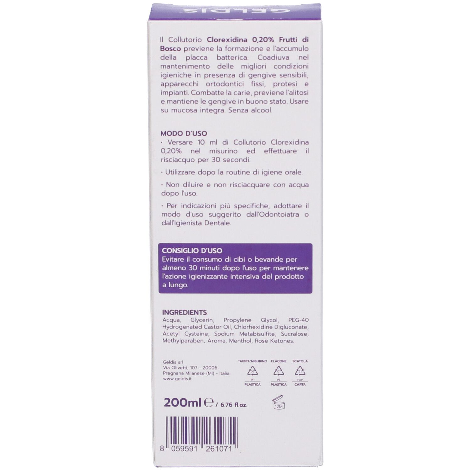 Geldis Clorexidina 0,20% Frutti Di Bosco