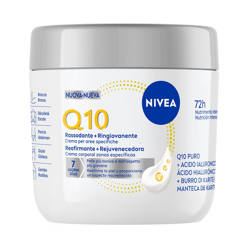 Nivea Q10 Rassodante + Ringiovanente Aree specifiche 400 ml, Crema corpo tonificante e rassodante