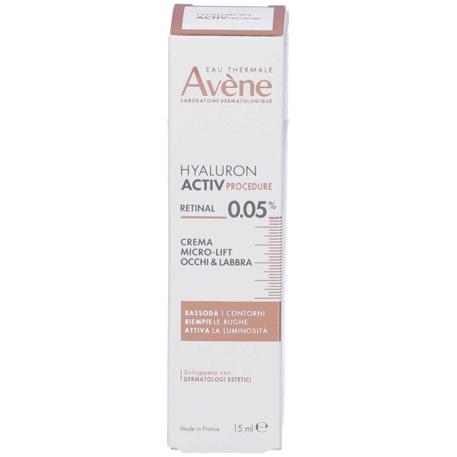 Confezione. Avène. HYALURON ACTIV PROCEDURE Crema occhi & labbra. 15 ml.