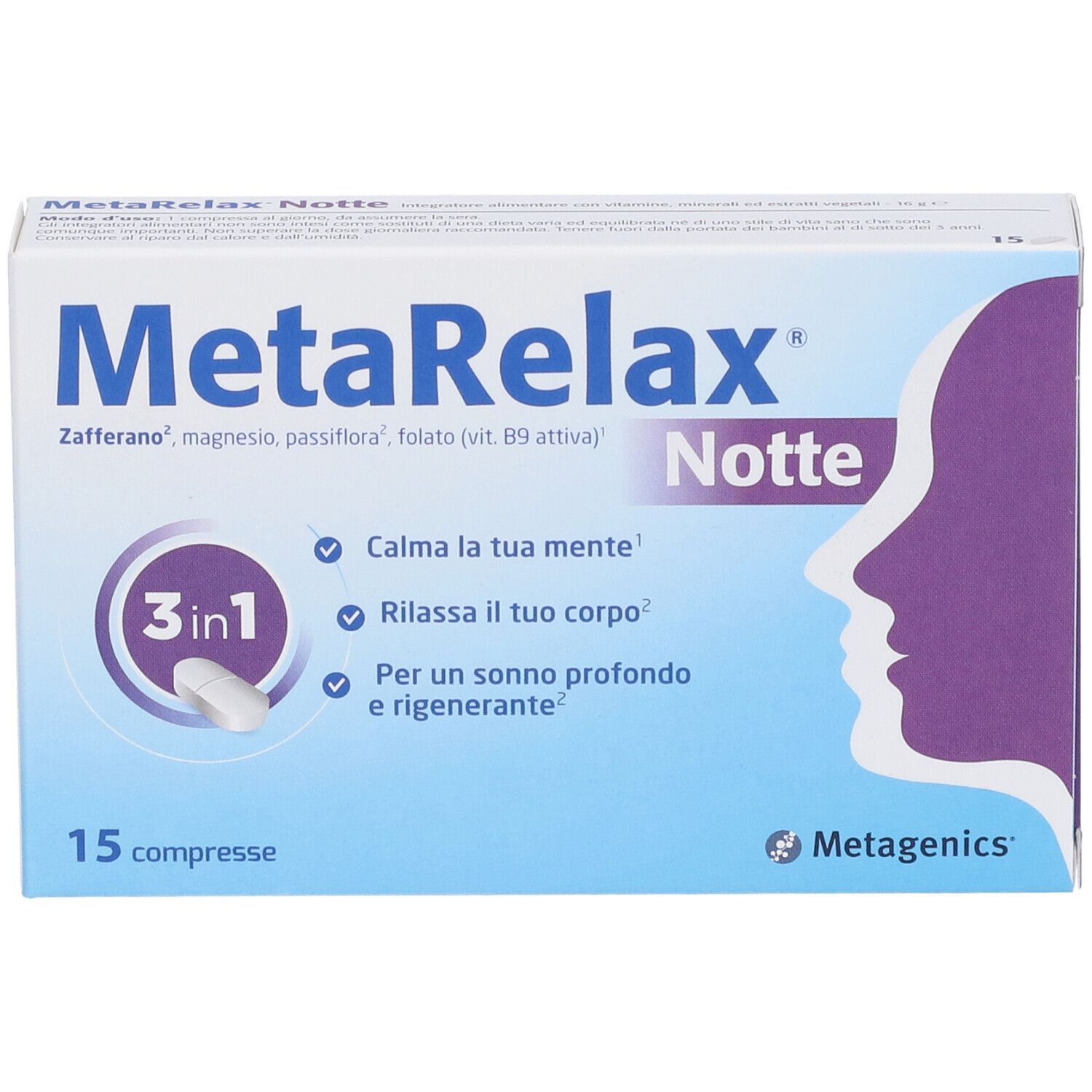 Metagenics MetaRelax Notte 15 Compresse