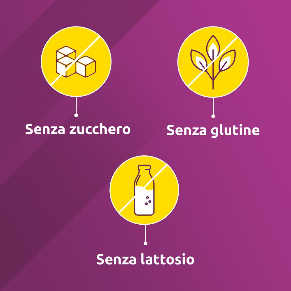 Senza zucchero, senza glutine, senza lattosio.