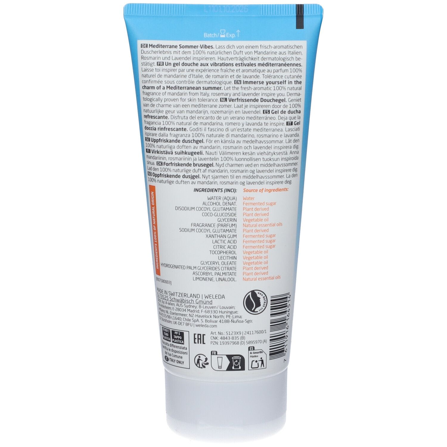 Weleda Gel Doccia Mandarino Di Capri