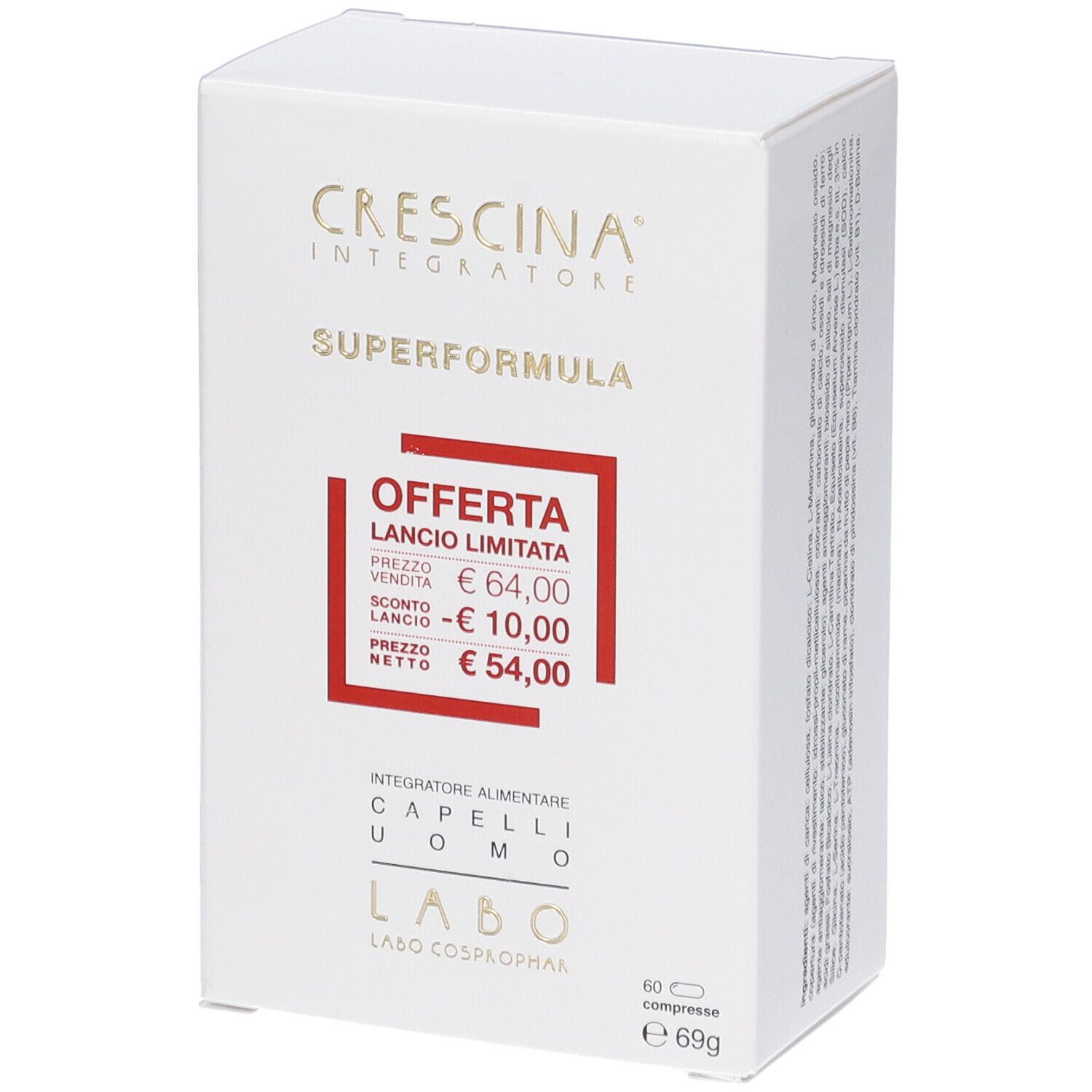 Crescina Integratore Ri-Crescita Superformula Uomo 60 Compresse