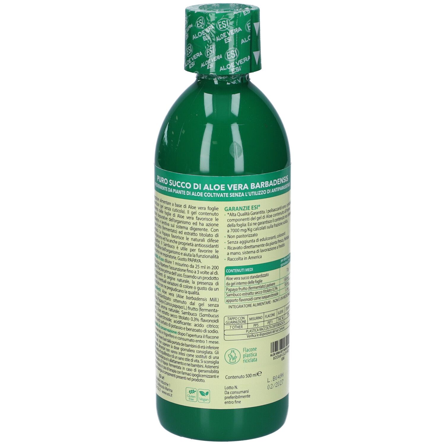 ESI Aloe Vera Difesa Dell´Organismo Soluzione Orale Gusto Papaya