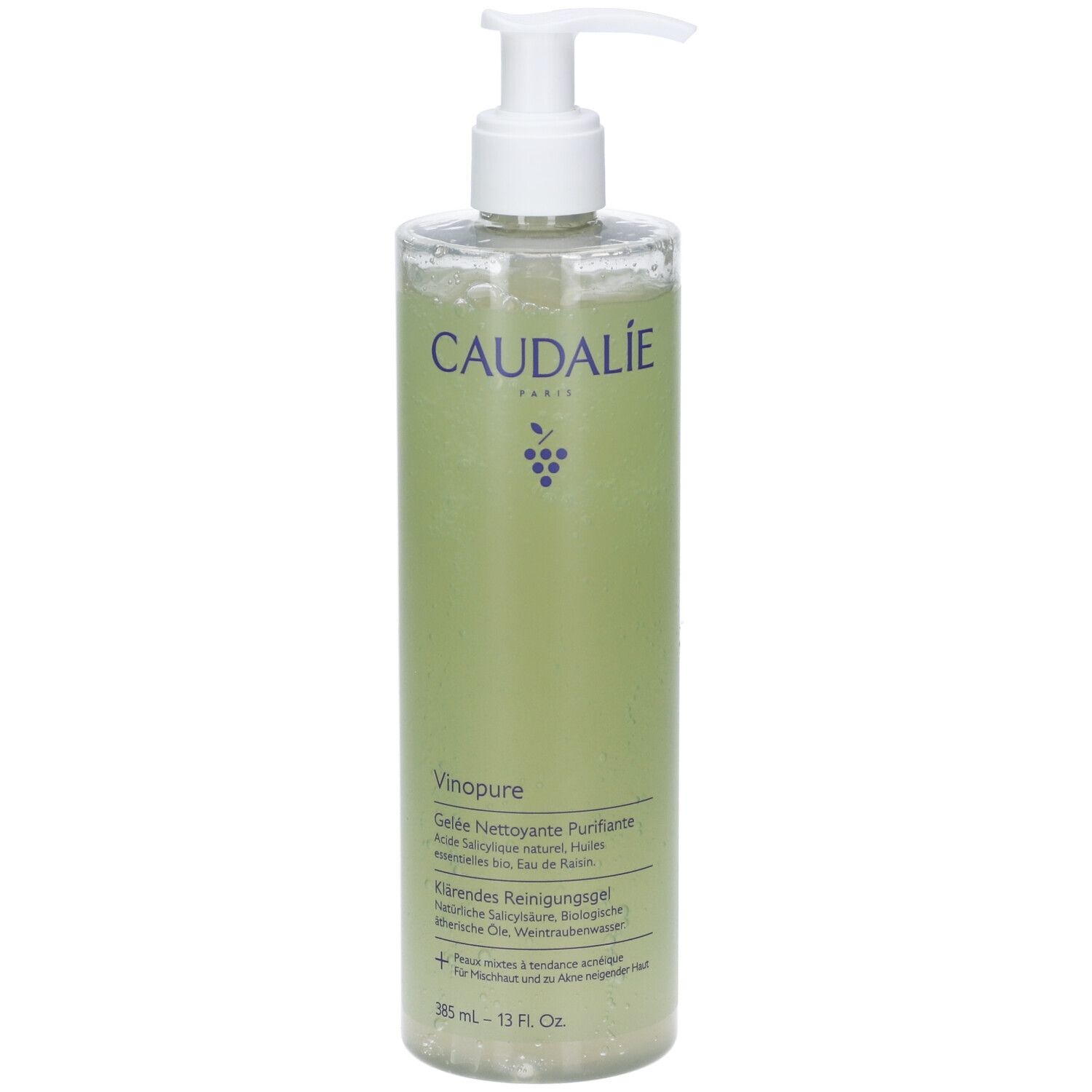 Caudalie Vinopure Gel Detergente Purificante all'Acido Salicilico 385 ml