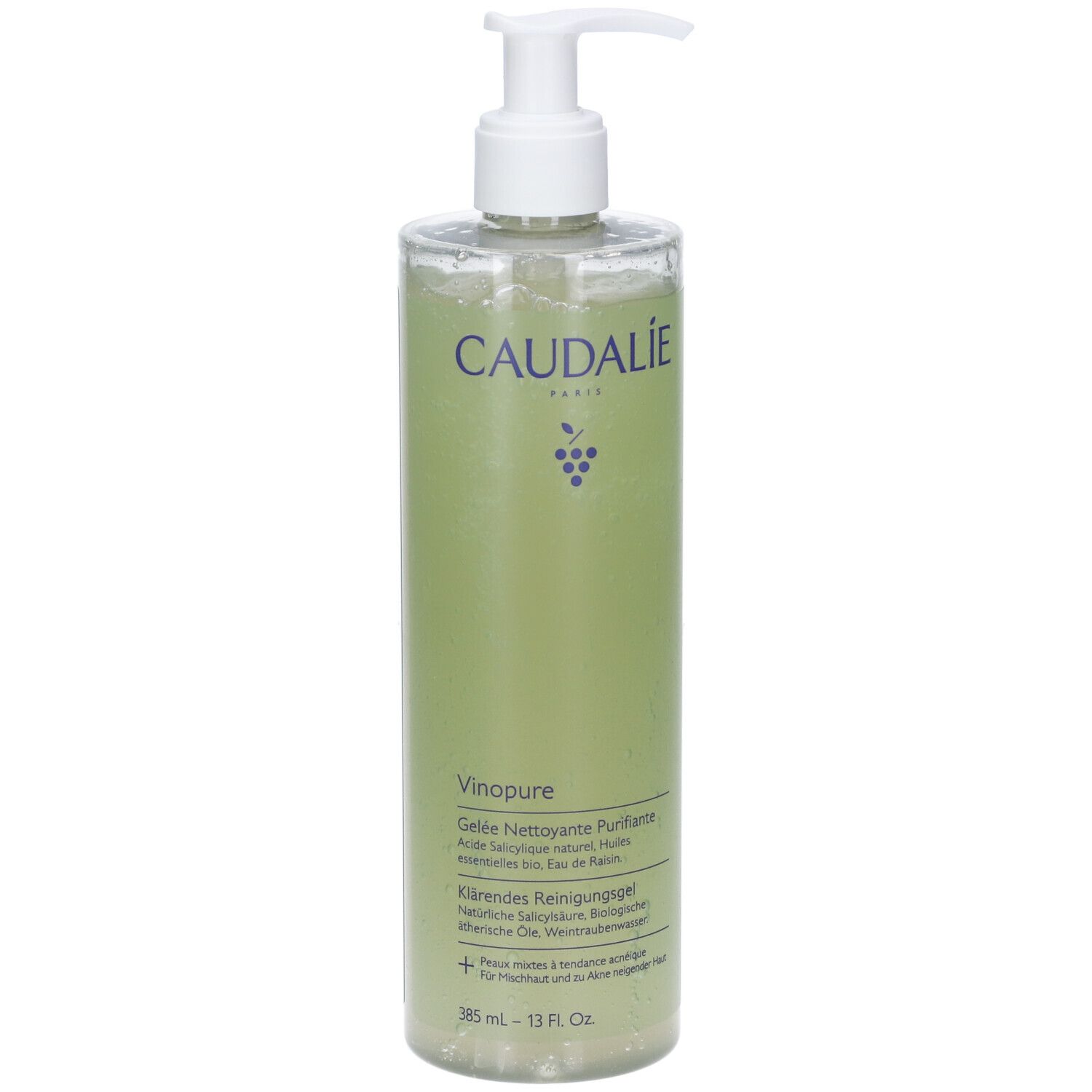 Caudalie Vinopure Gel Detergente Purificante all'Acido Salicilico 385 ml