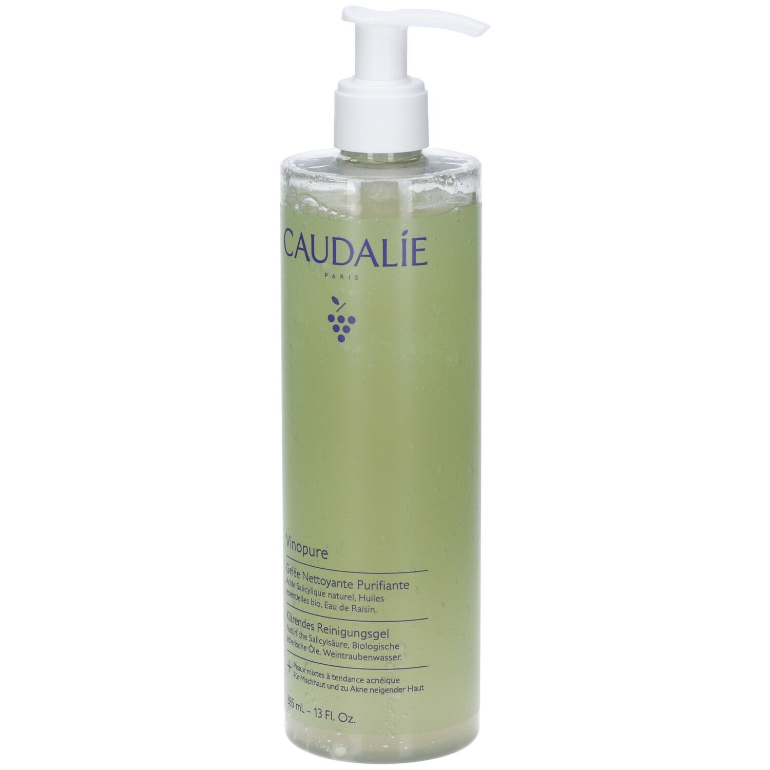 Caudalie Vinopure Gel Detergente Purificante all'Acido Salicilico 385 ml