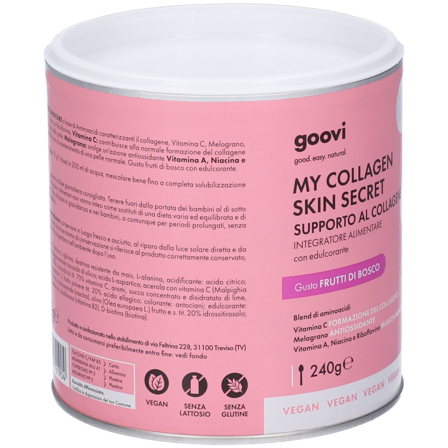 Goovi My Collagen Skin Secret Polvere Gusto Frutti di Bosco
