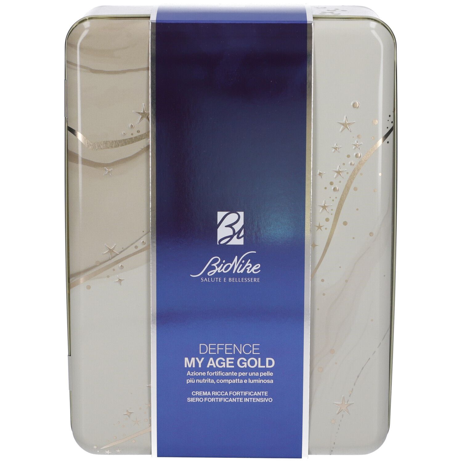 Bionike Defence My Age Gold Cofanetto Regalo Natale Crema Ricca Fortificante + Siero Fortificante Intensivo